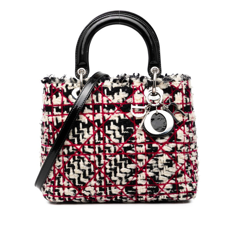 Dior Lady Dior Cannage Tweed Leather 2way Bag