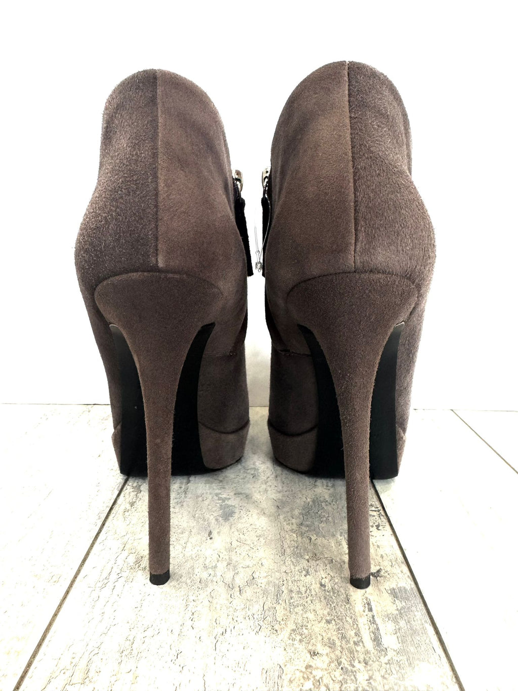 GUISEPPE ZANOTTI SUEDE PLATFORM ANKLE PUMPS