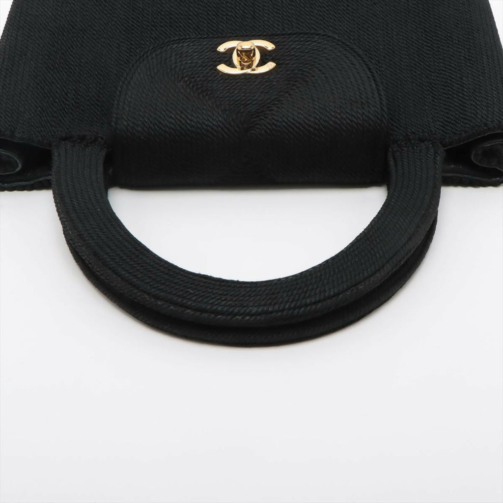 Chanel Vintage Black Caviar Rope-embellished Tote Bag