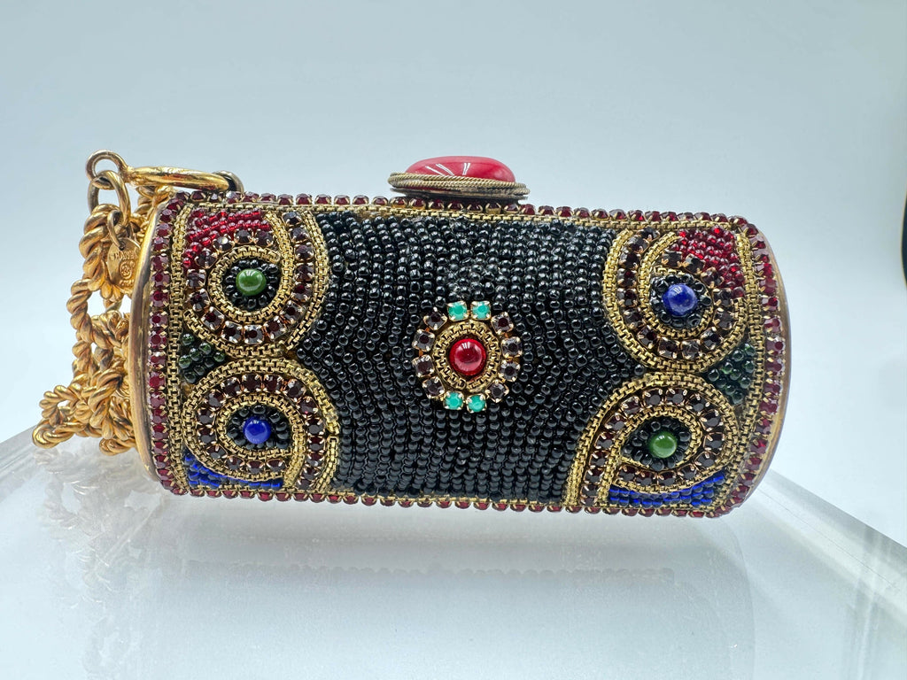 Chanel Vintage 1981 Jewelled Metal Clutch
