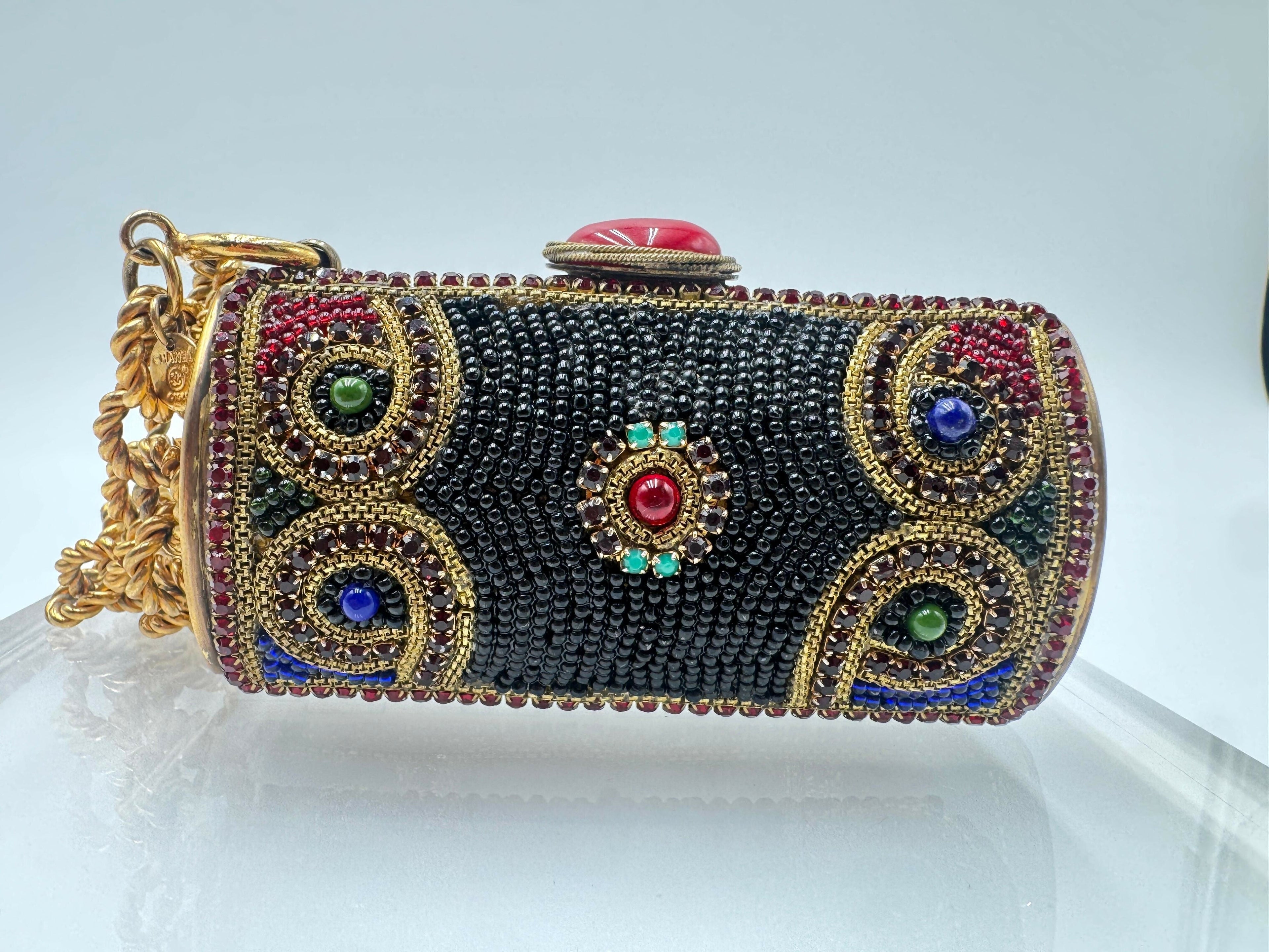Chanel Vintage 1981 Jewelled Metal Clutch