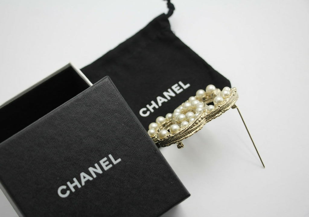 Chanel A13C Enamel Yellow Glitter CC Brooch