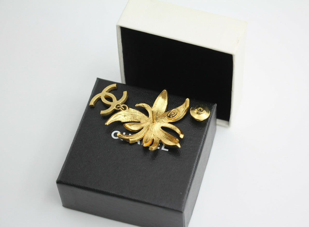 Chanel Vintage 02P Rhinestone Pink Silver Palm Tree Brooch