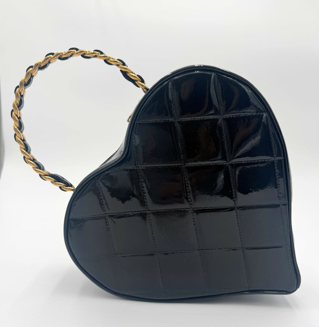 Chanel 1995 Vintage Barbie Black Heart Vanity Bag