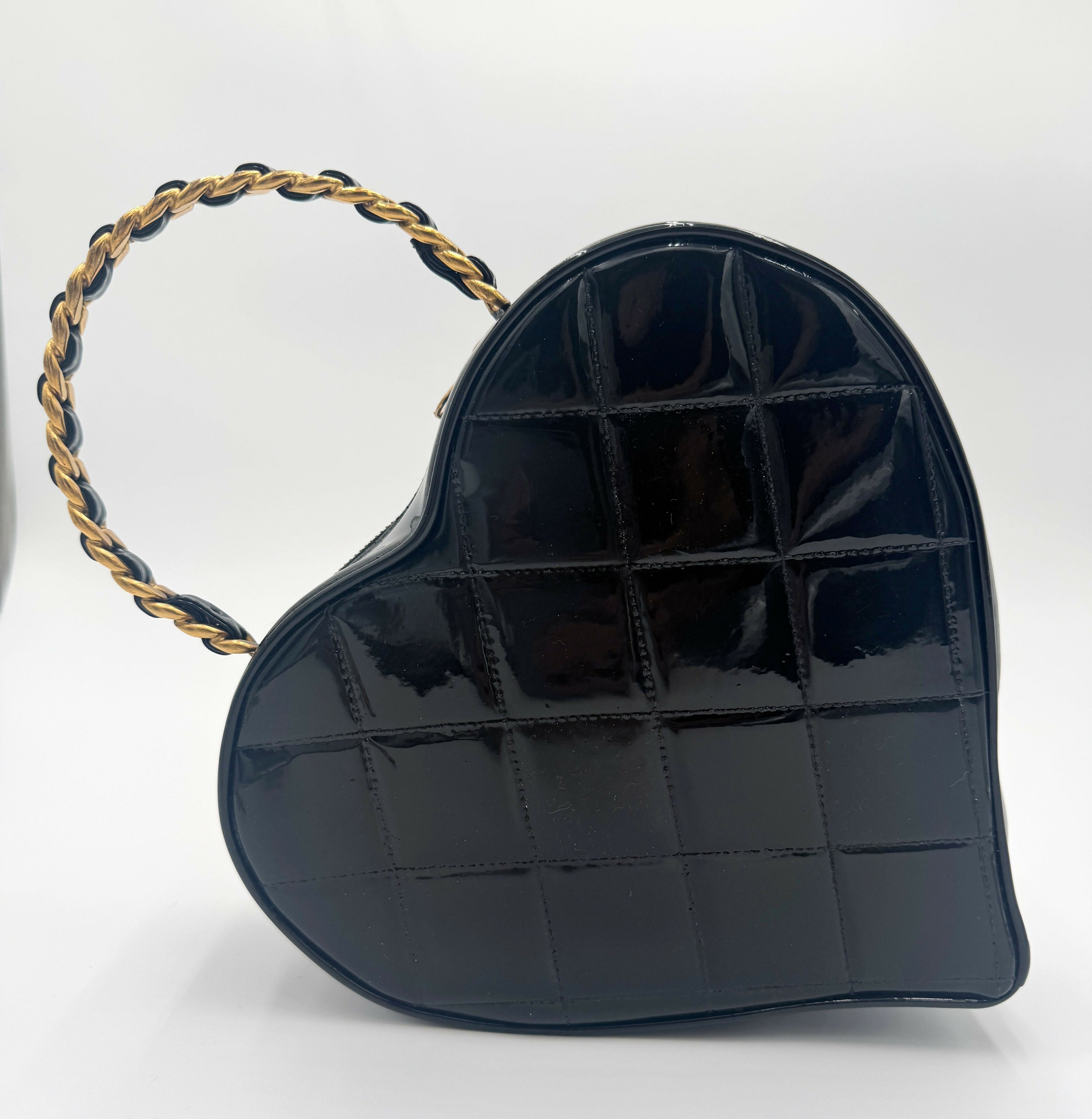 Chanel 1995 Vintage Barbie Black Heart Vanity Bag