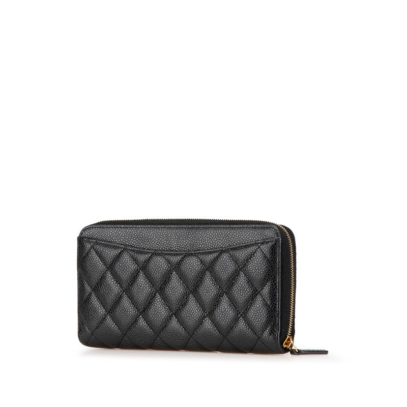 Chanel Coco Mark Matelassé Caviar Skin Long Wallet