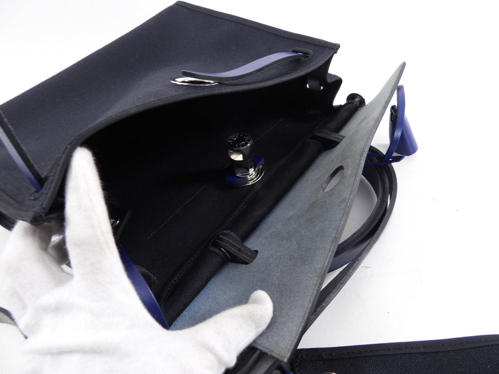 Hermes Blue and Black Herbag Zip 31