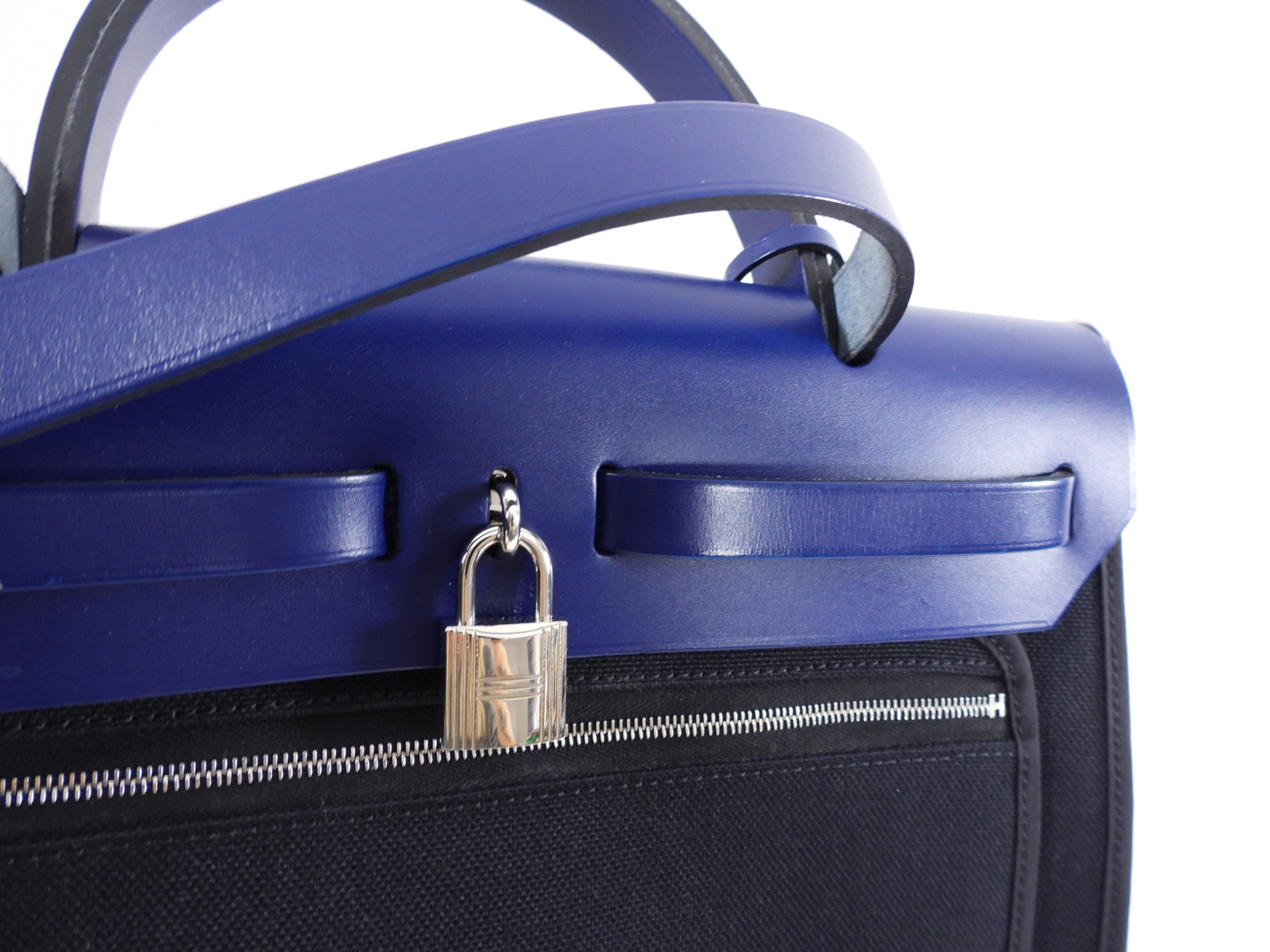 Hermes Blue and Black Herbag Zip 31