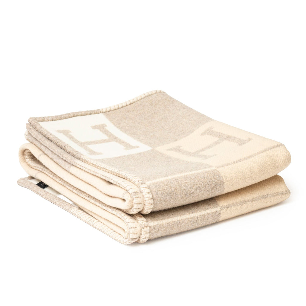 Hermès Avalon Throw Blanket Laine Coco Camomille