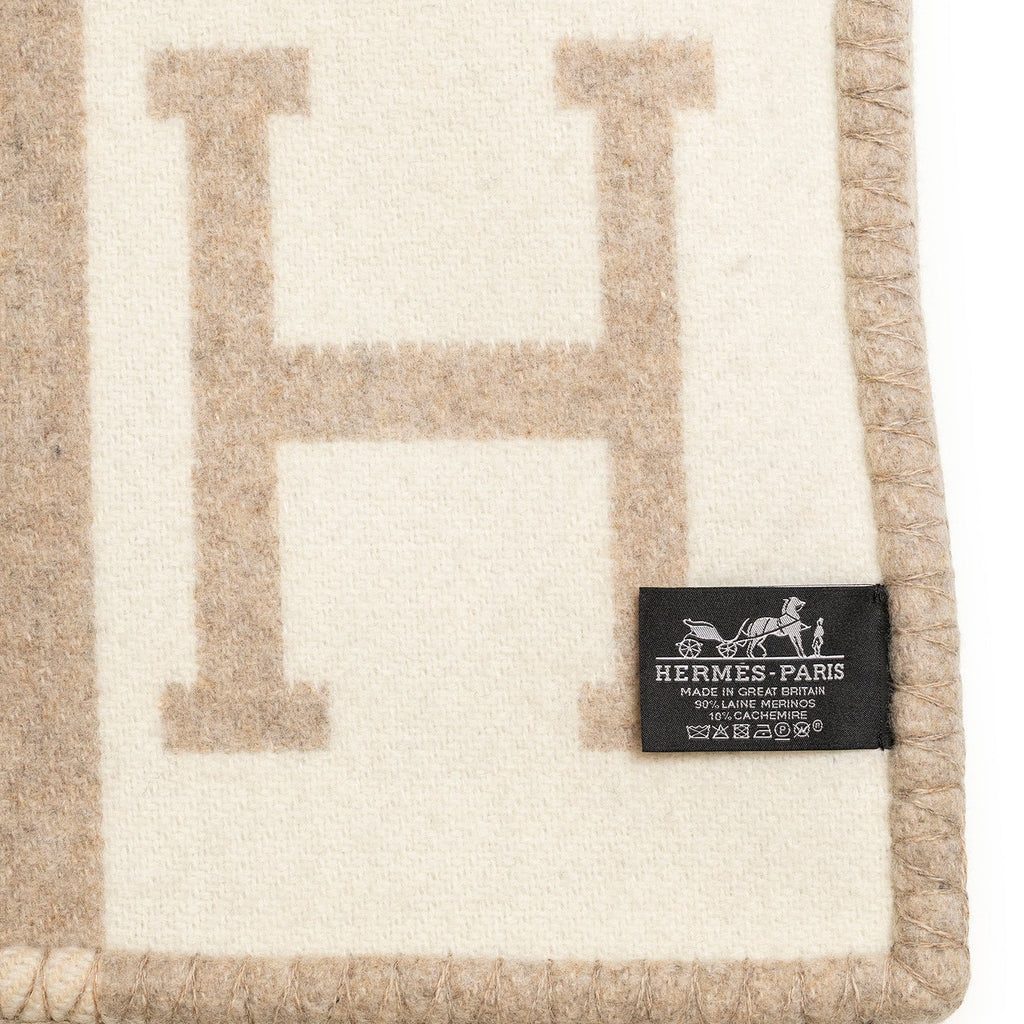 Hermès Avalon Throw Blanket Laine Coco Camomille