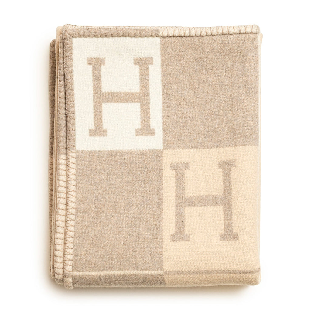Hermès Avalon Throw Blanket Laine Coco Camomille