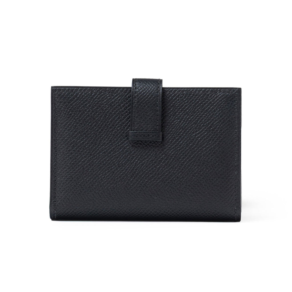 Hermès Bearn Mini Wallet Black Epsom Palladium Hardware