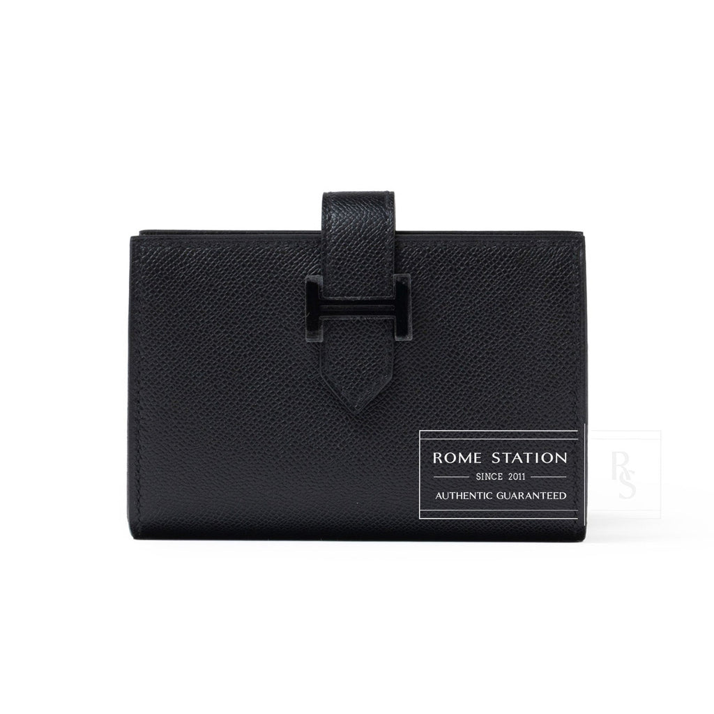 Hermès Bearn Mini Wallet Monochrome Madame So Black