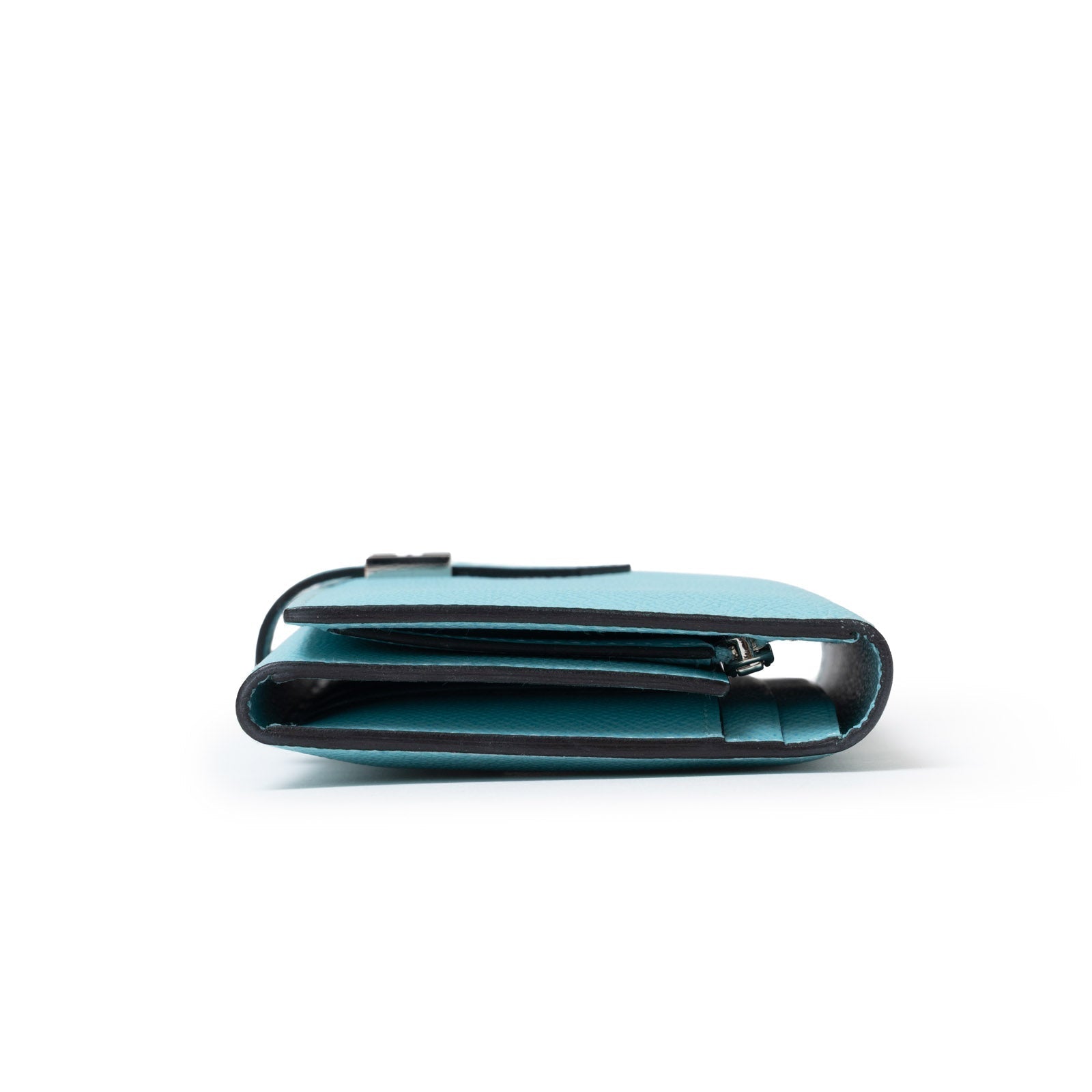 Hermès Bearn Wallet Blue Atoll Epsom Palladium Hardware