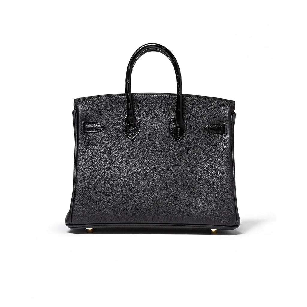 Hermès Birkin 25 Black Togo and Matte Alligator Touch Gold Hardware