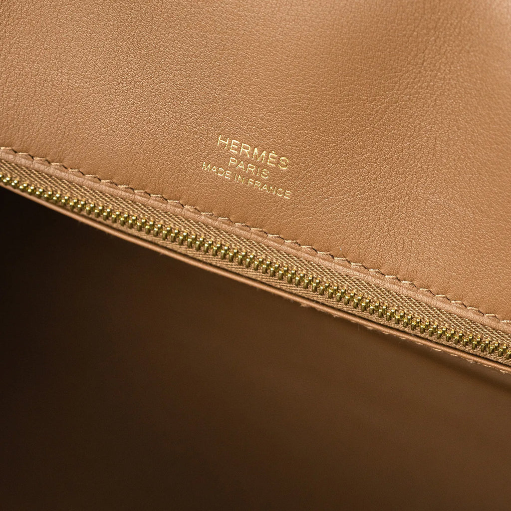 Hermès Birkin 25 Grizzly Chamois and Alezan Calf/Swift Permabrass Hardware