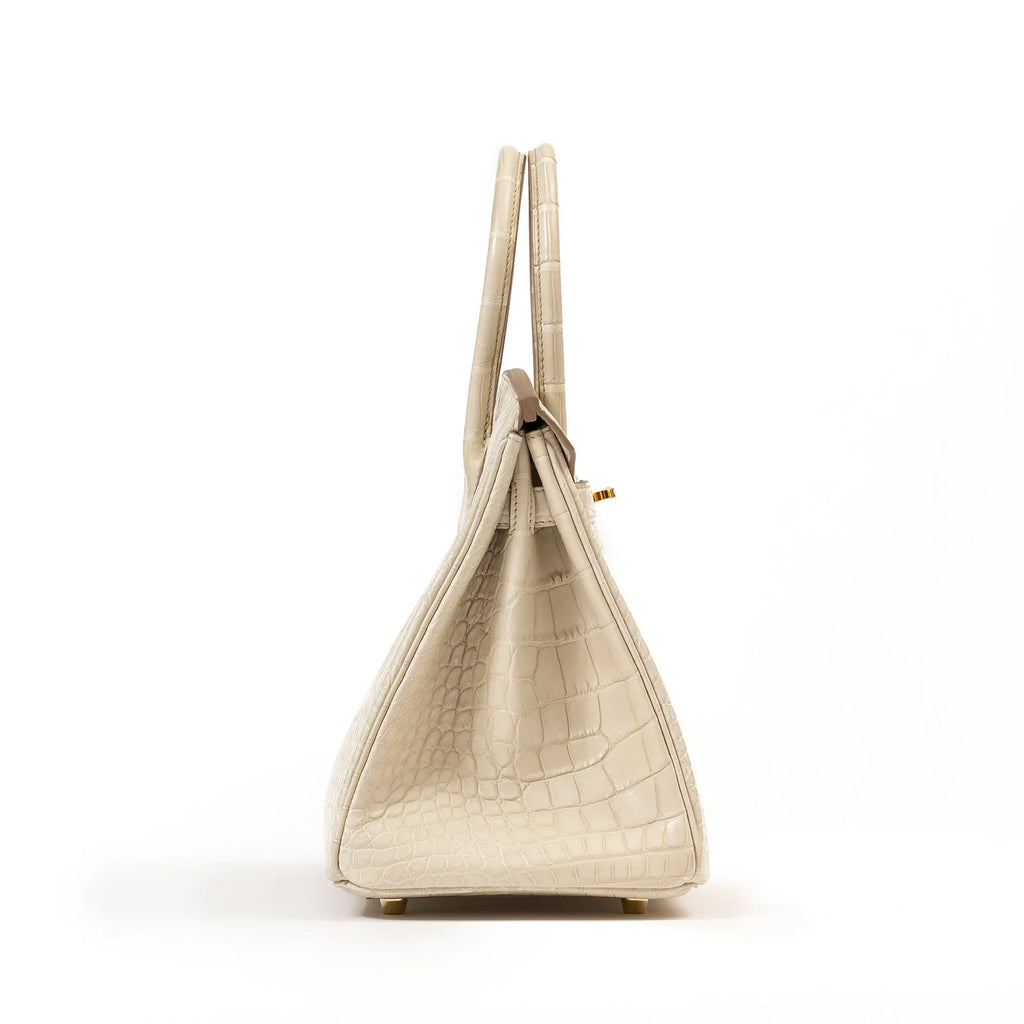 Hermès Birkin 30 Beton Matte Alligator Gold Hardware
