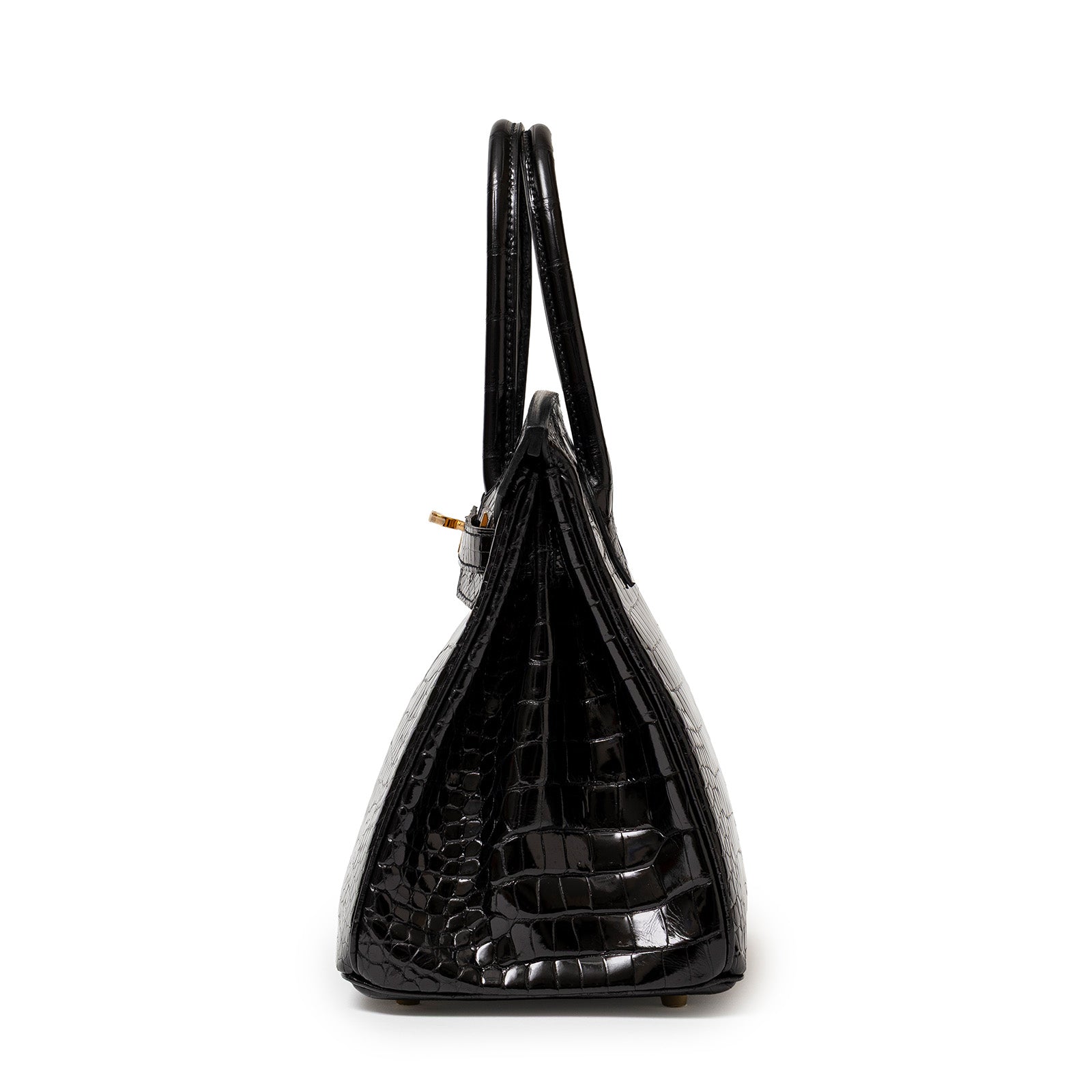 Hermès Birkin 30 Black Shiny Porosus Crocodile Gold Hardware