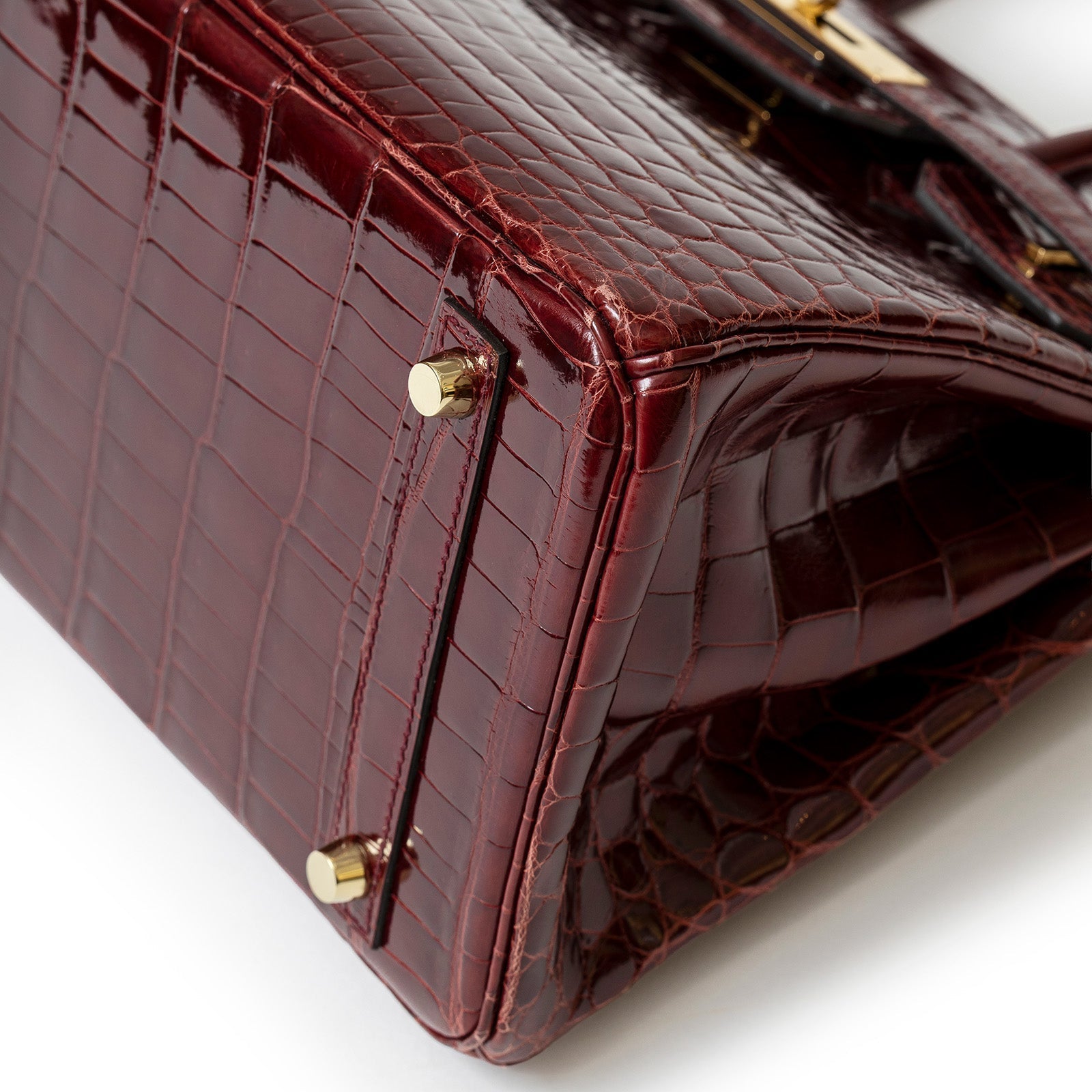 Hermès Birkin 30 Bourgogne Shiny Niloticus Crocodile Gold Hardware