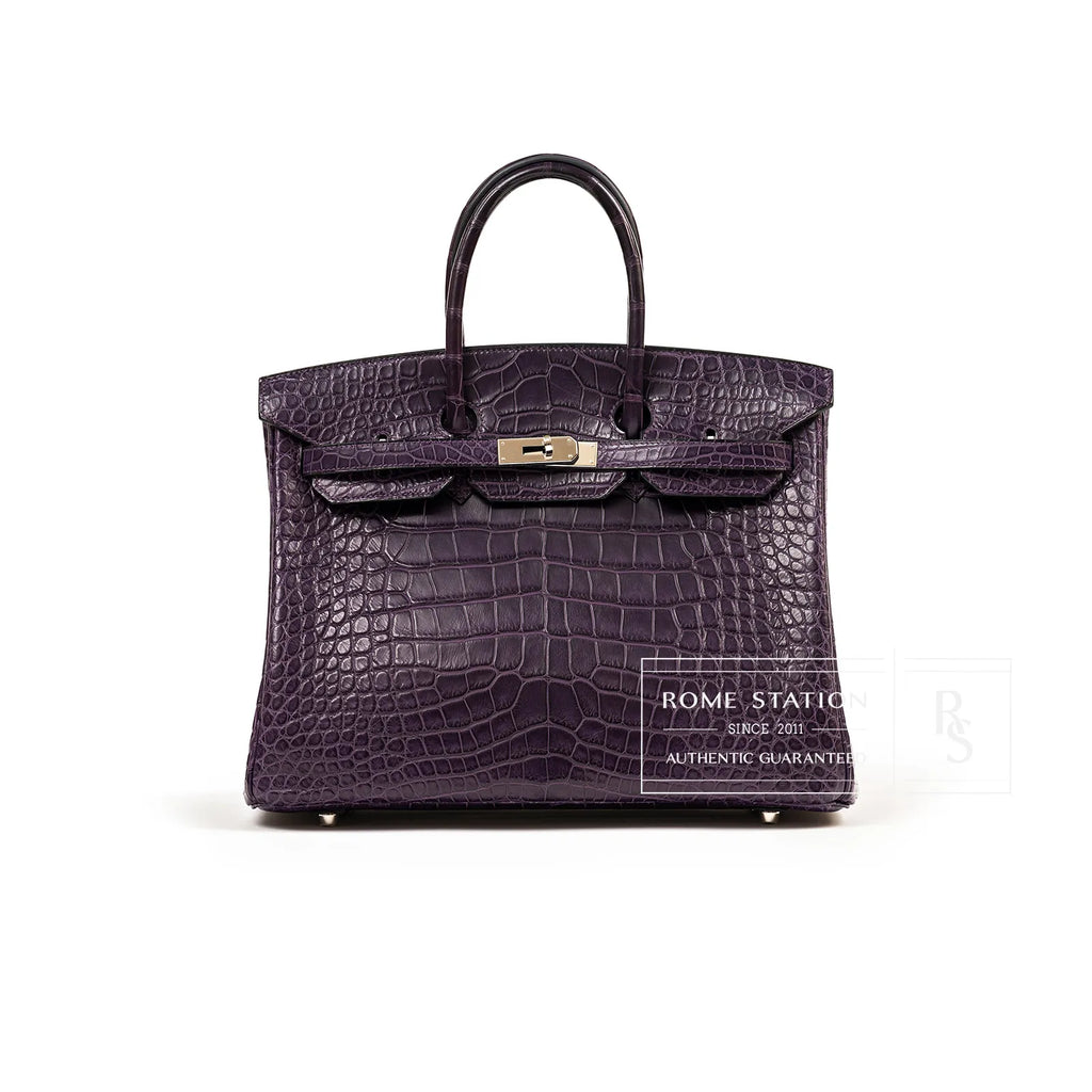 Hermès Birkin 35 Amethyste Matte Alligator Palladium Hardware