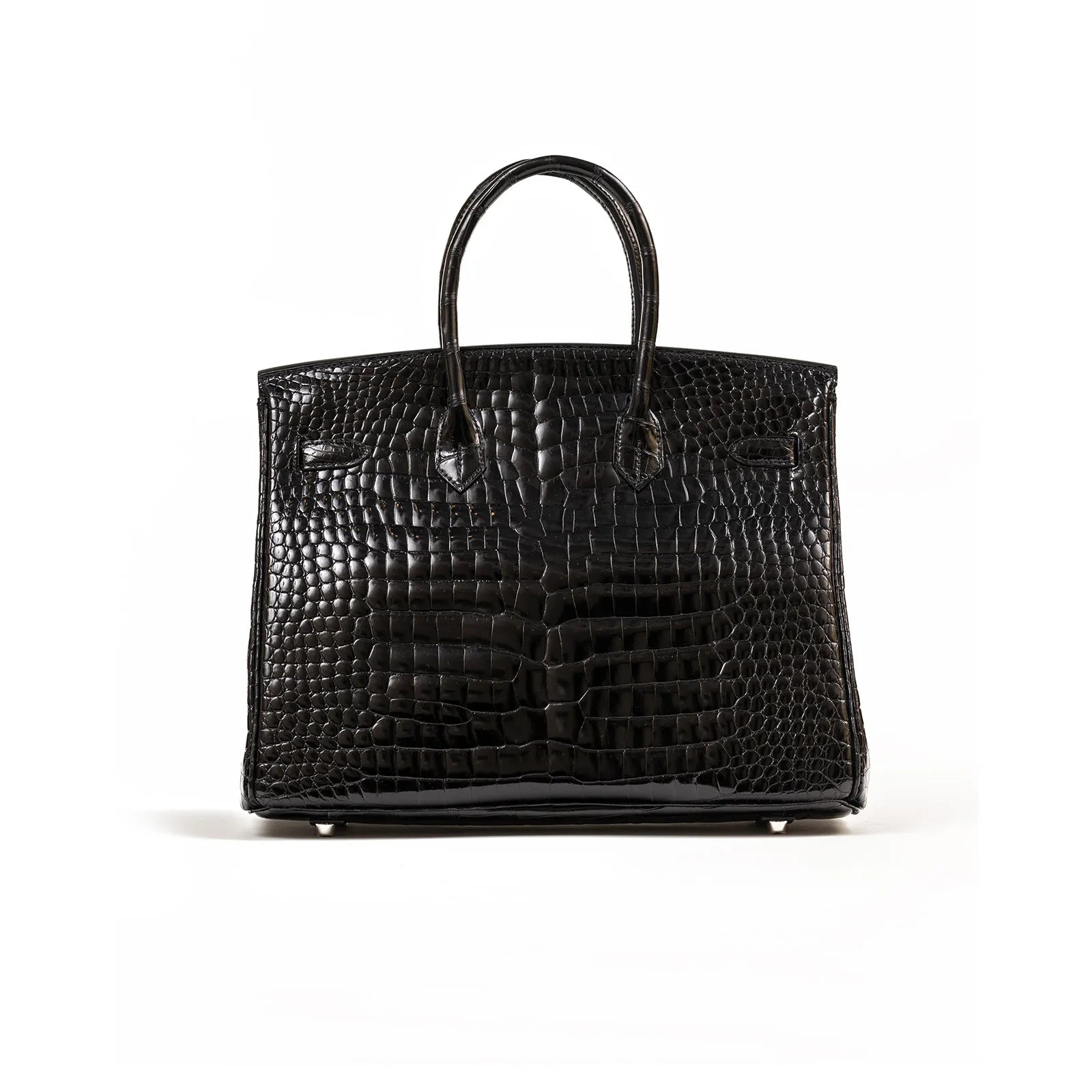 Hermès Birkin 35 Black Shiny Porosus Palladium Hardware
