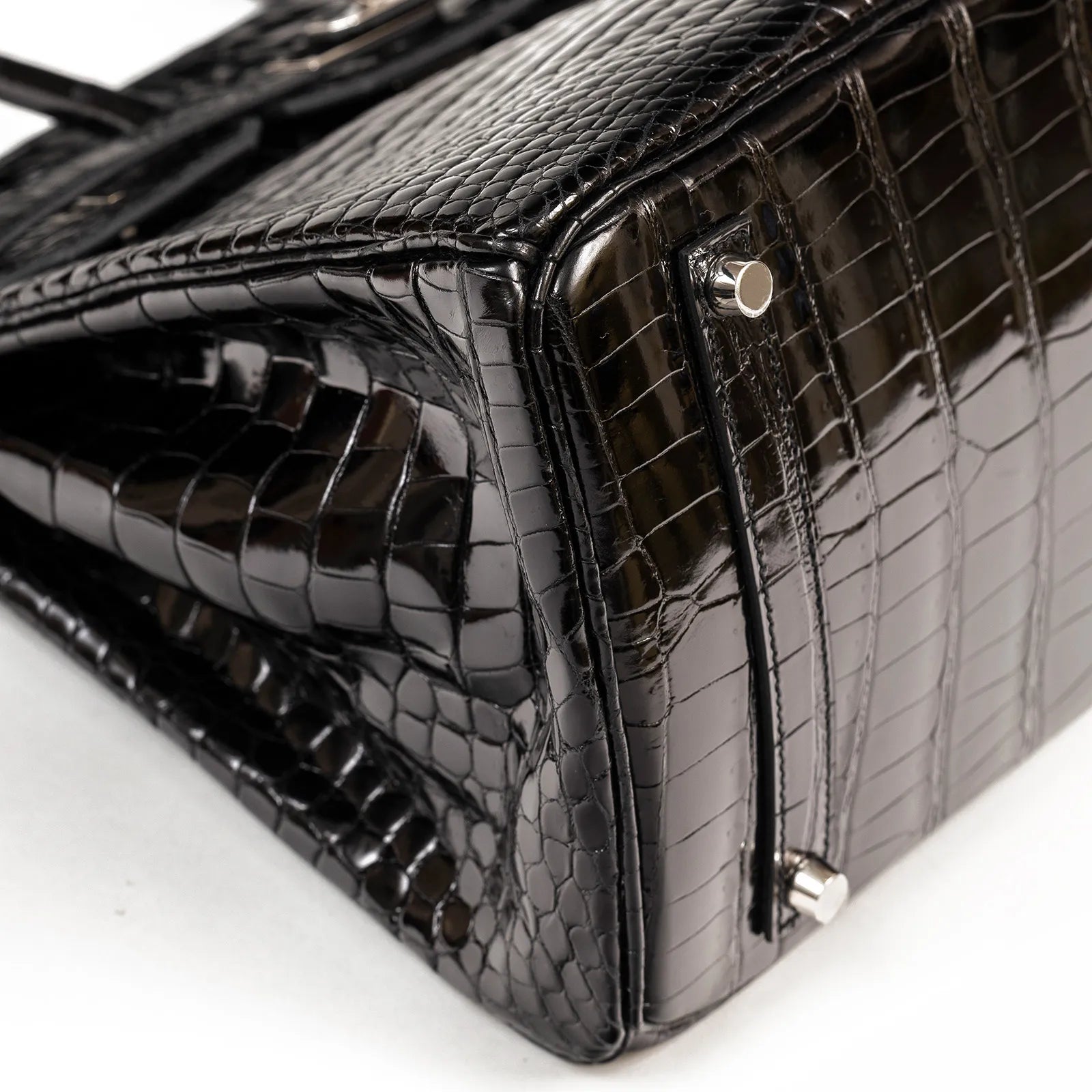 Hermès Birkin 35 Black Shiny Porosus Palladium Hardware