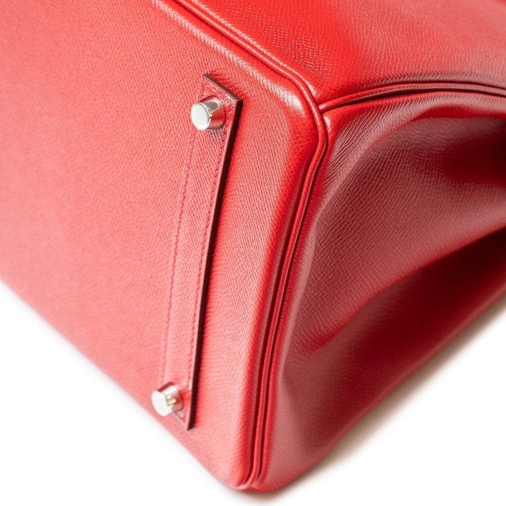 Hermès Birkin 35 Rouge Casaque Epsom Palladium Hardware