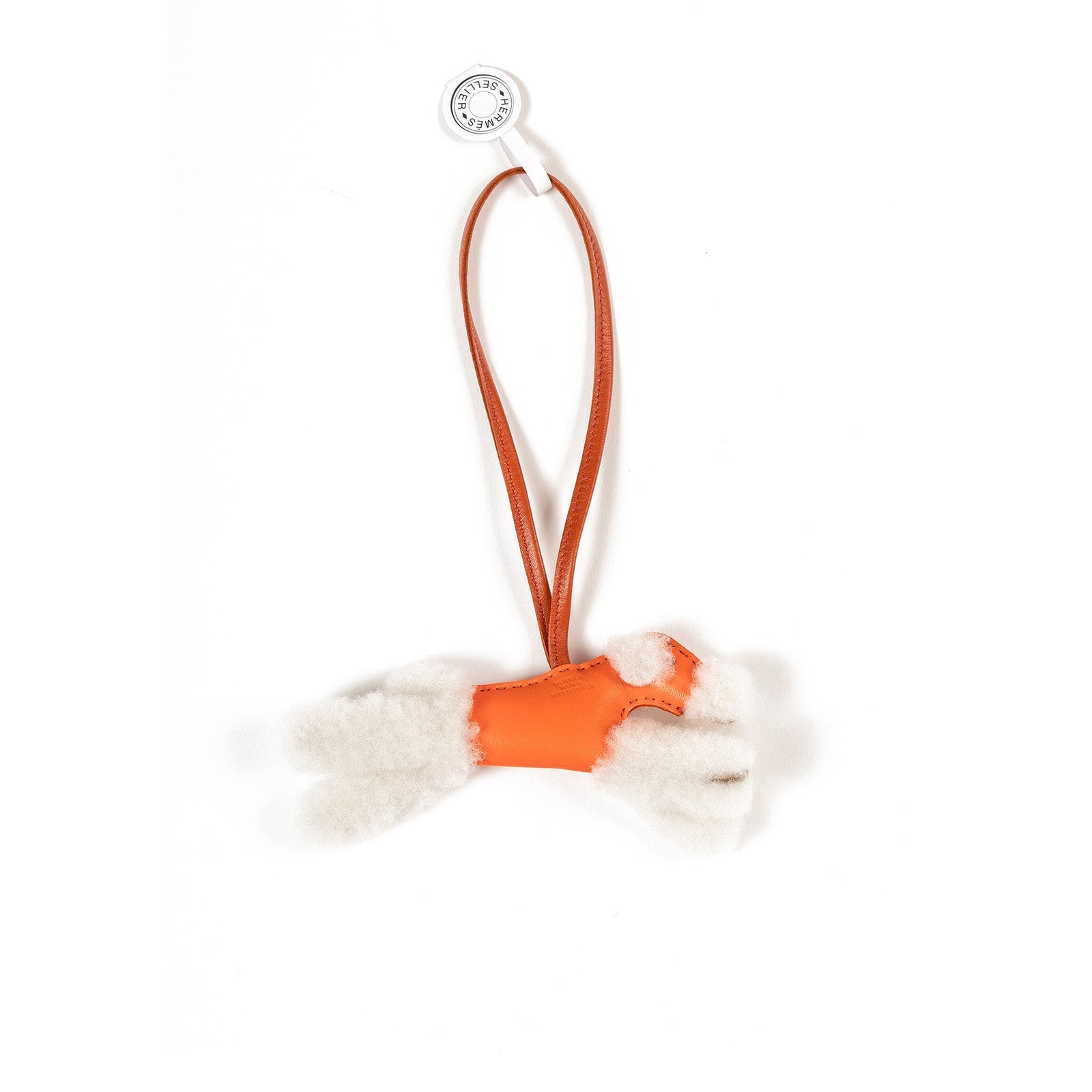 Hermès Buddy Charm Orange Poppy Milo Lambskin/Merinos Wool