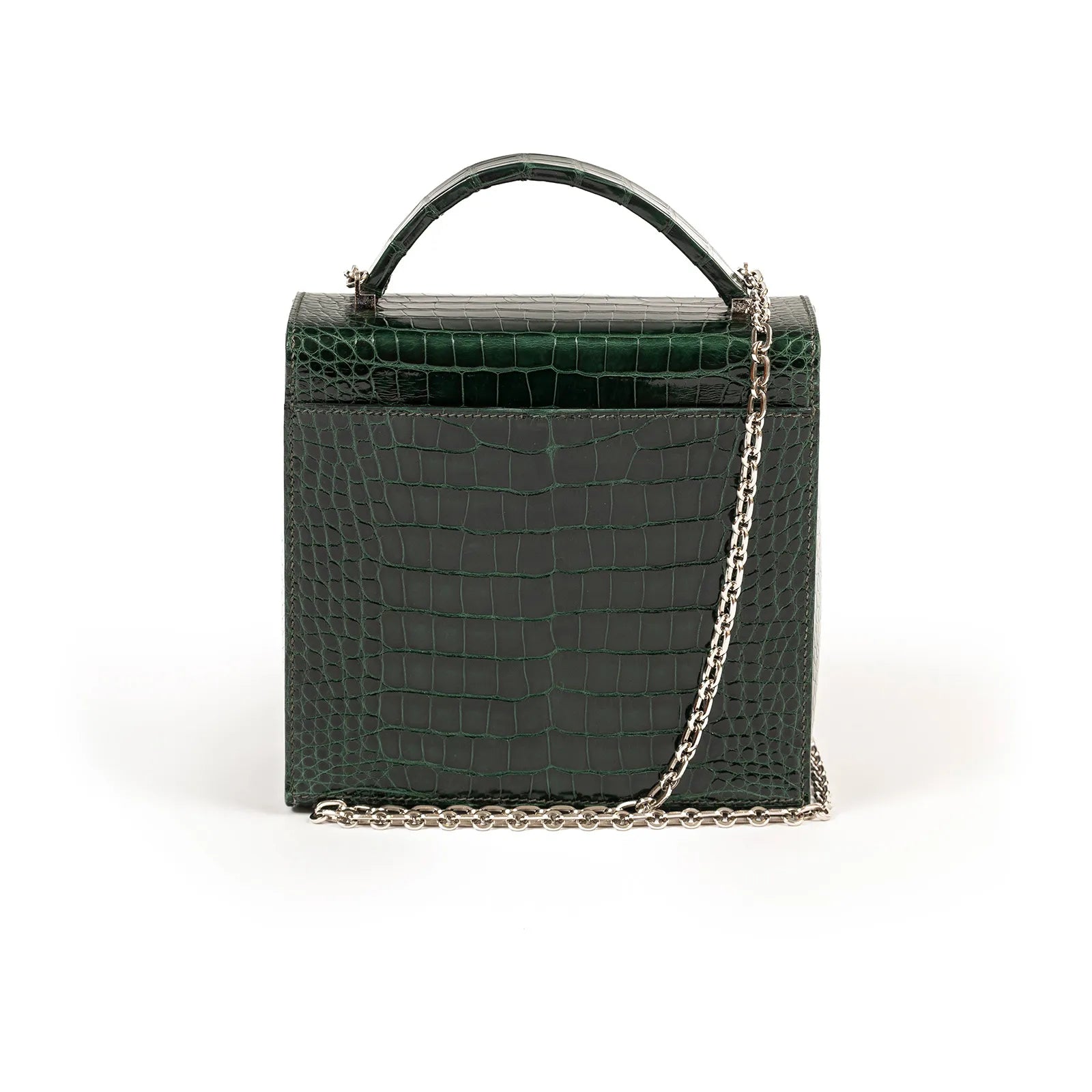 Hermès Cinhetic 18 Vert Fonce Shiny Alligator Palladium Hardware