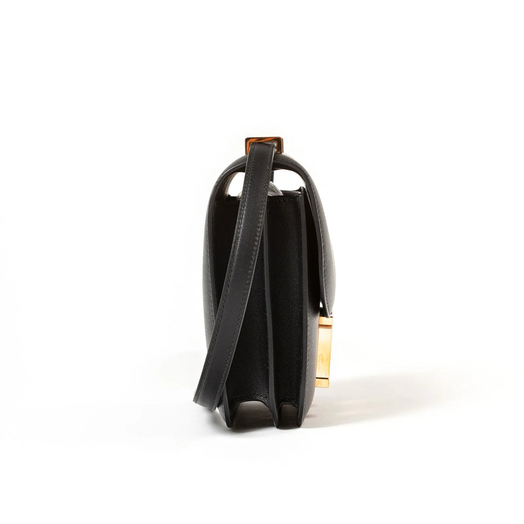Hermès Mini Constance 18 Black Swift Rose Gold Hardware