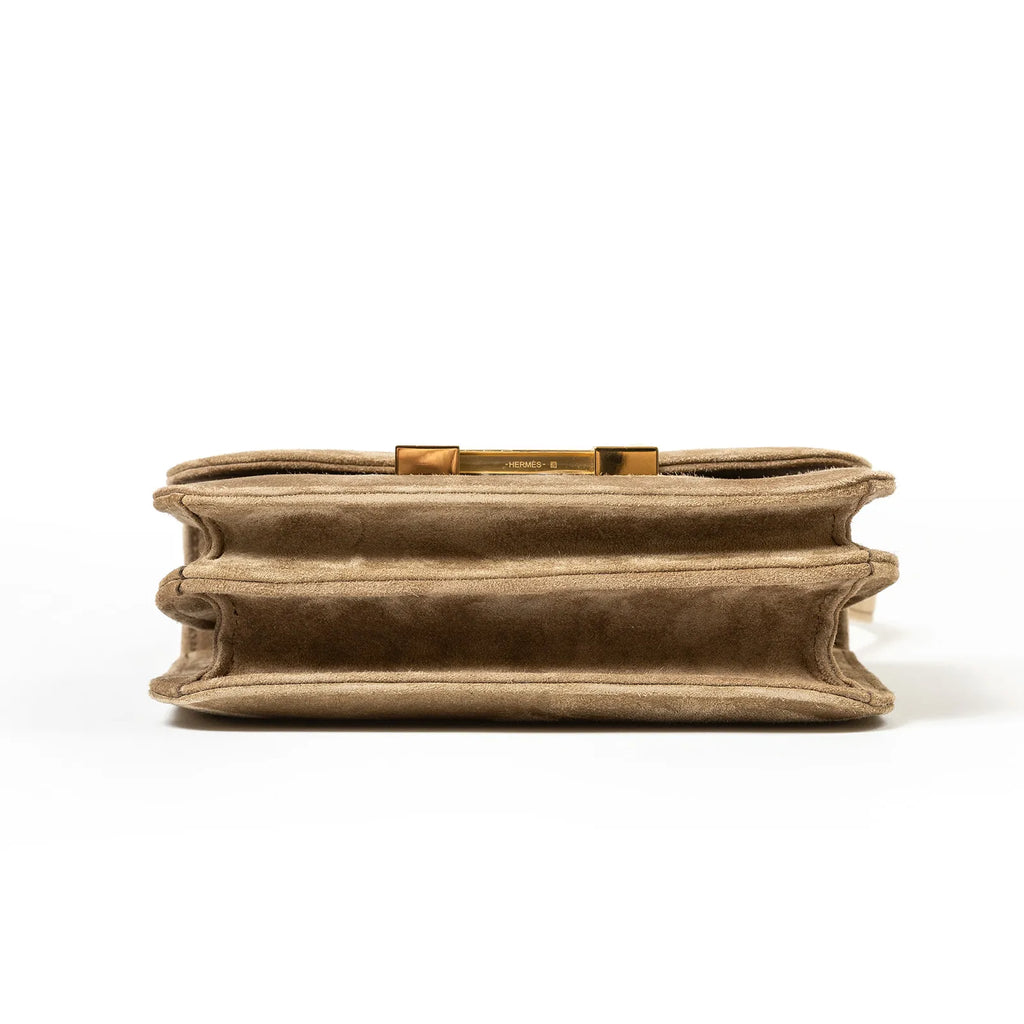 Hermès Mini Constance 18 Marron Glace Grizzly Calf Gold Hardware