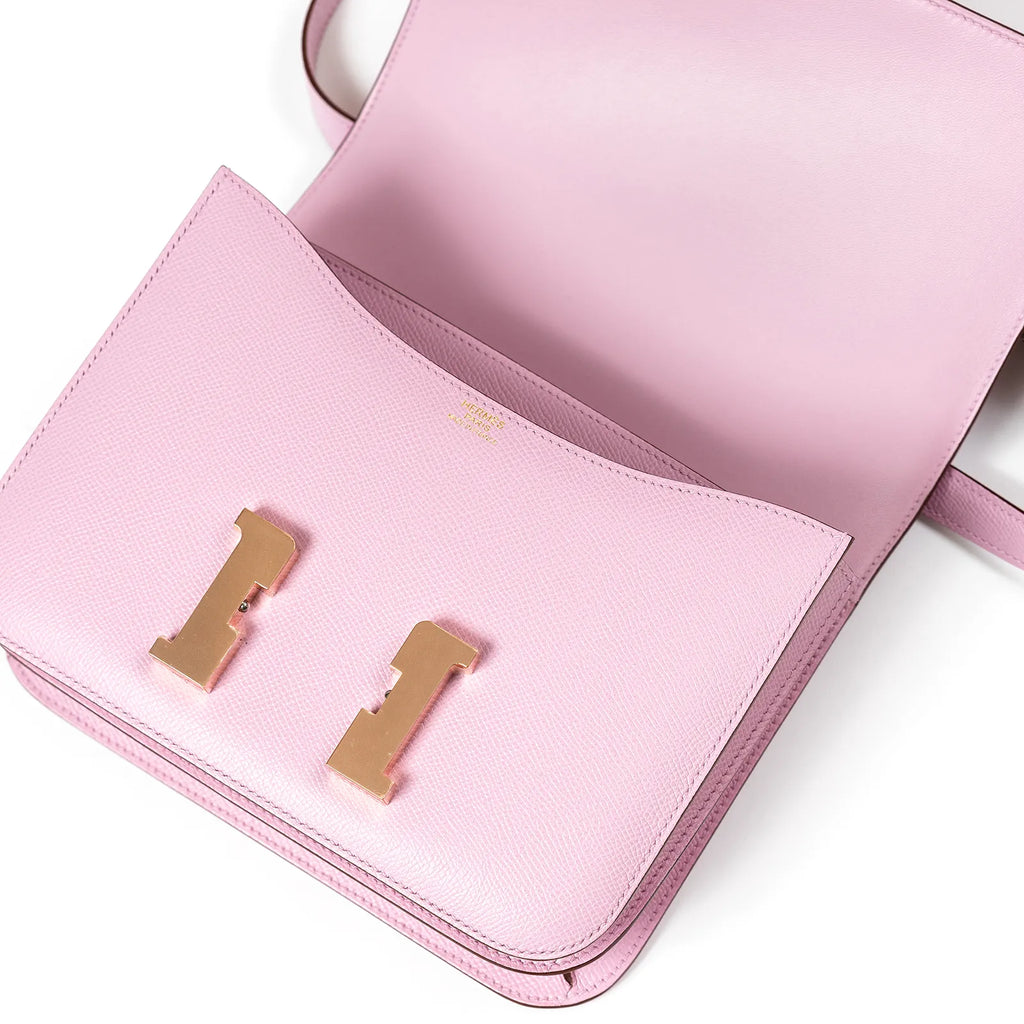 Hermès Mini Constance 18 Mauve Sylvestre Epsom Rose Gold Hardware