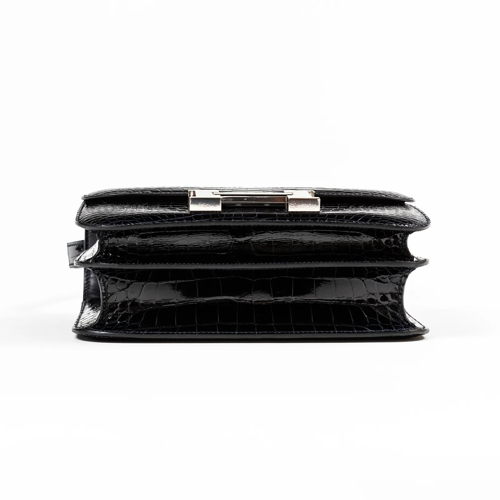 Hermès Constance 24 Blue Marine Shiny Alligator Palladium Hardware