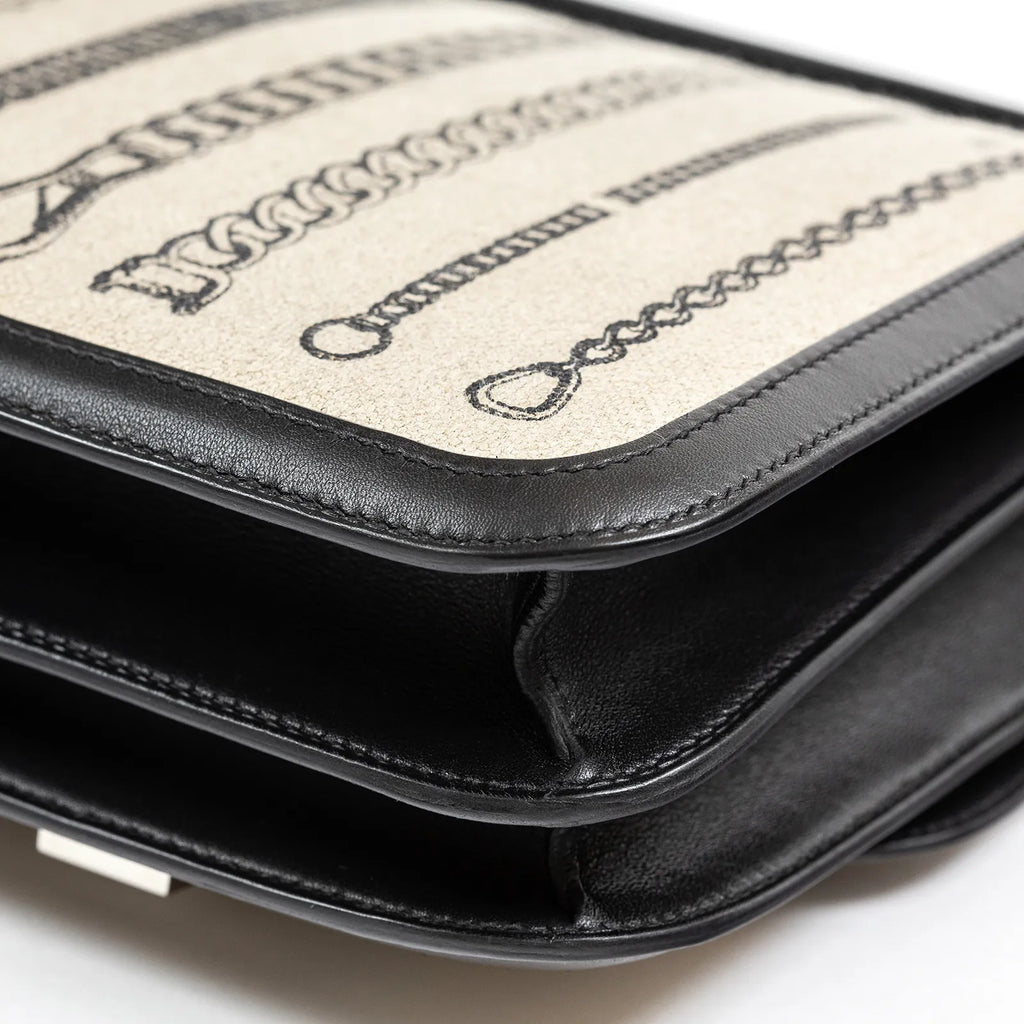 Hermès Constance 24 De Camp Dechaine Toile Black Swift Palladium Hardware