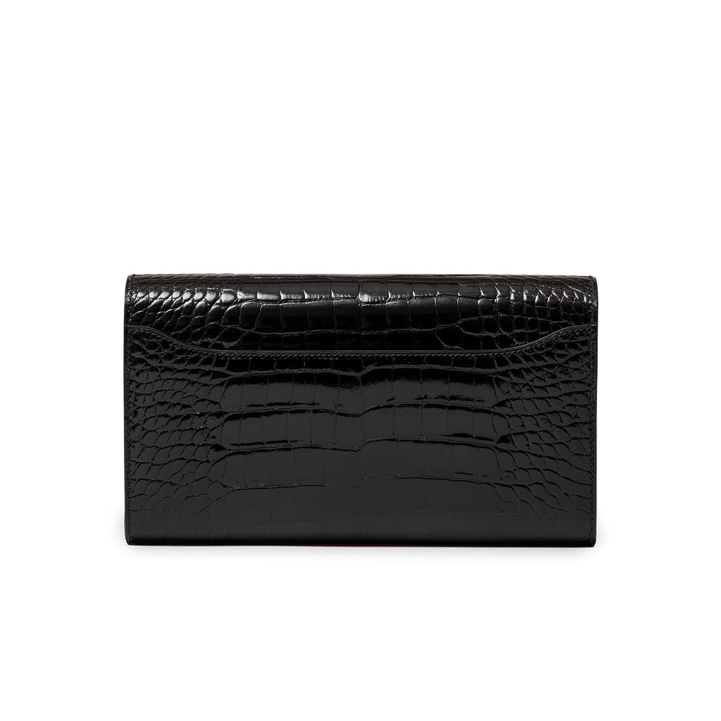 Hermès Constance Long Wallet Black Shiny Alligator Rose Gold Hardware