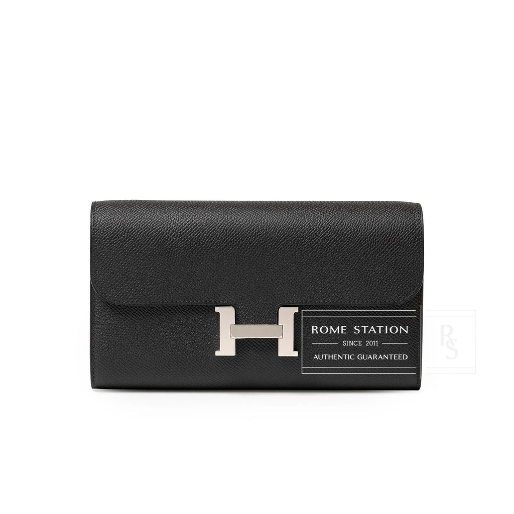 Hermès Constance To Go Wallet Black Epsom Palladium Hardware