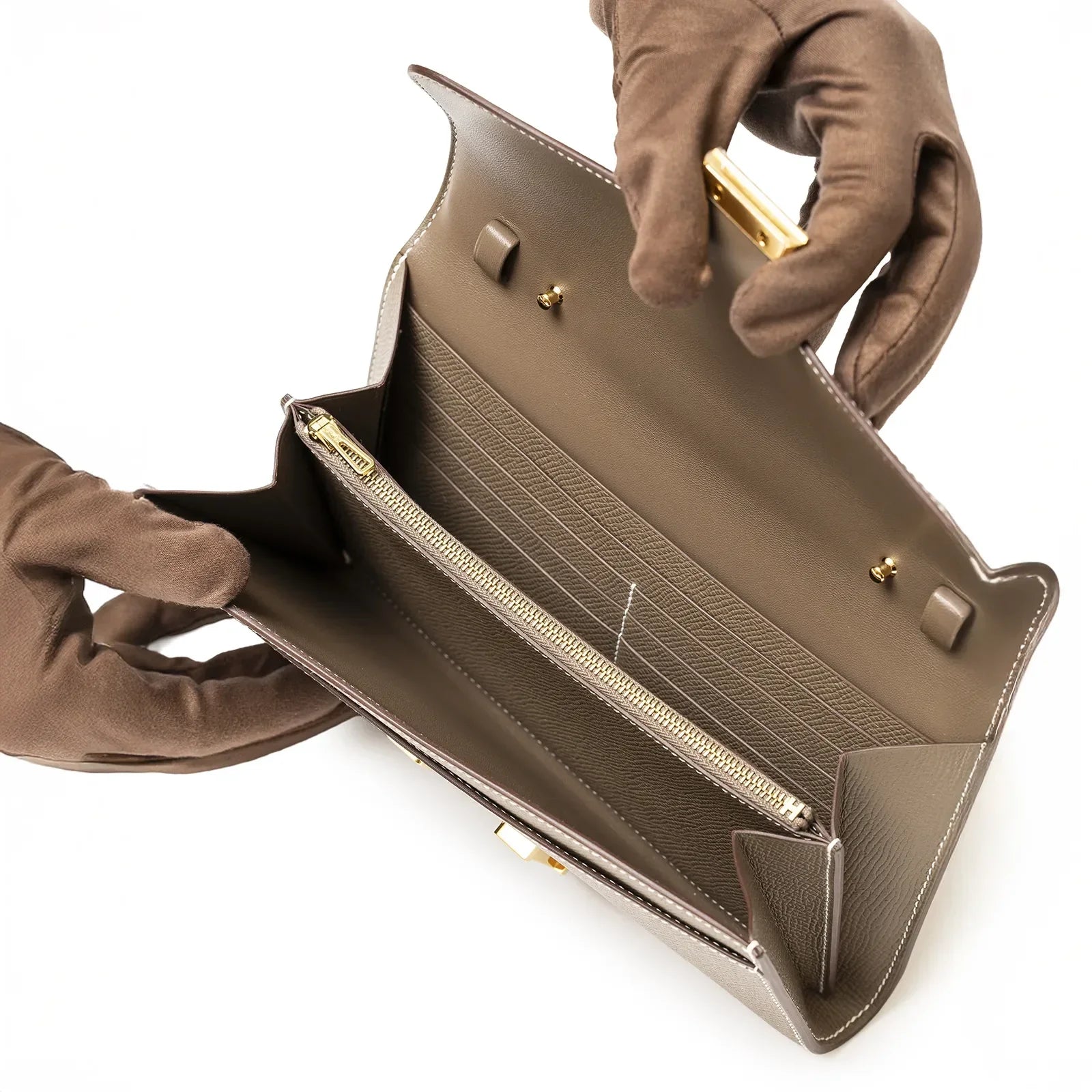 Hermès Constance To Go Wallet Etoupe Epsom Gold Hardware