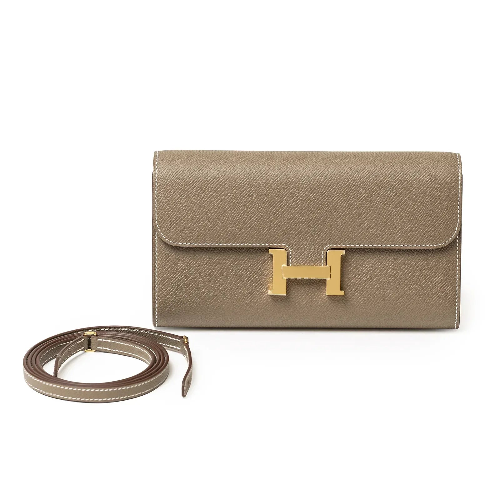 Hermès Constance To Go Wallet Etoupe Epsom Gold Hardware