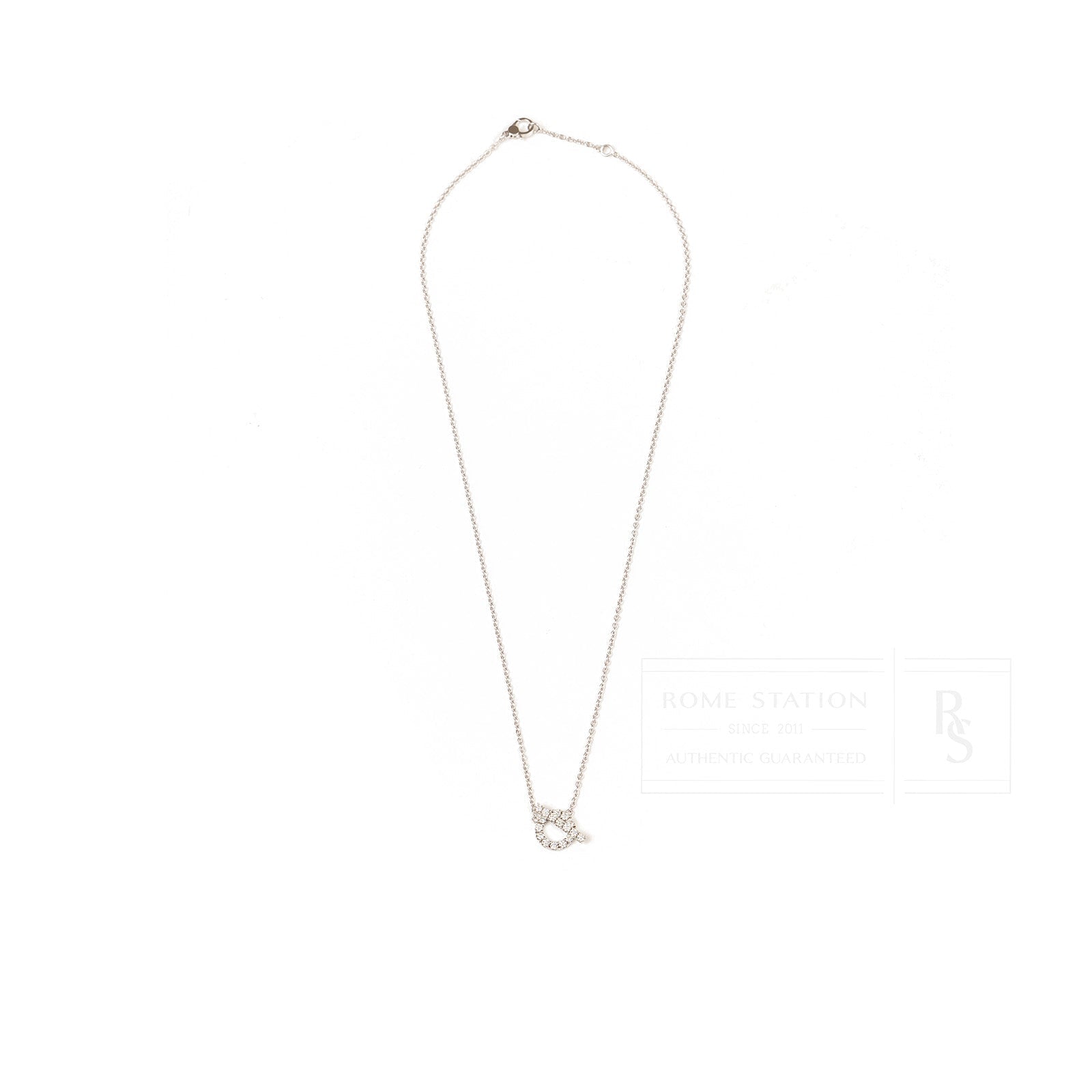 Hermès Finesse Pendant Diamond and 18k White Gold
