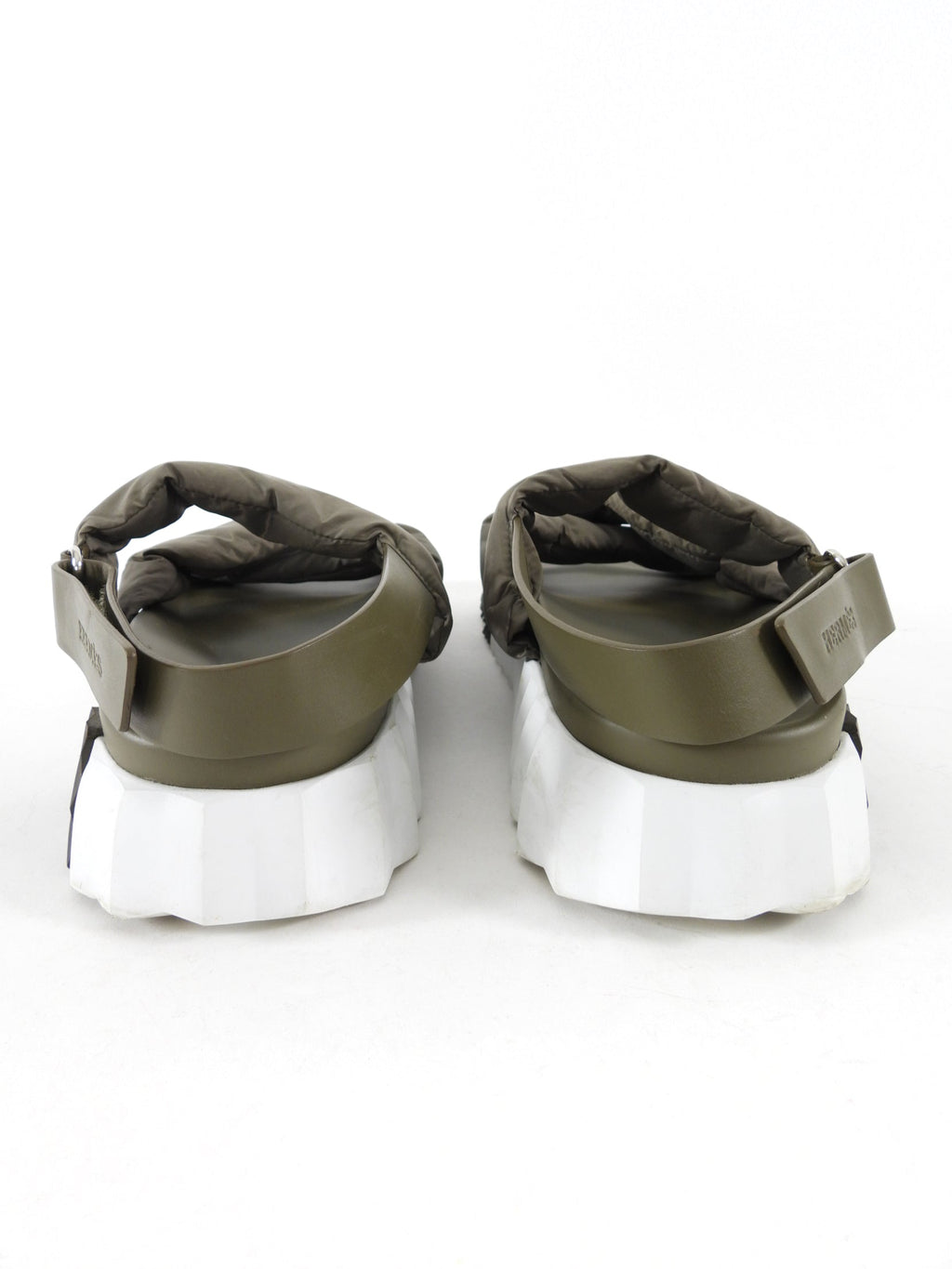 Hermes Khaki Green Nylon and Leather H Electric Sandal - 45