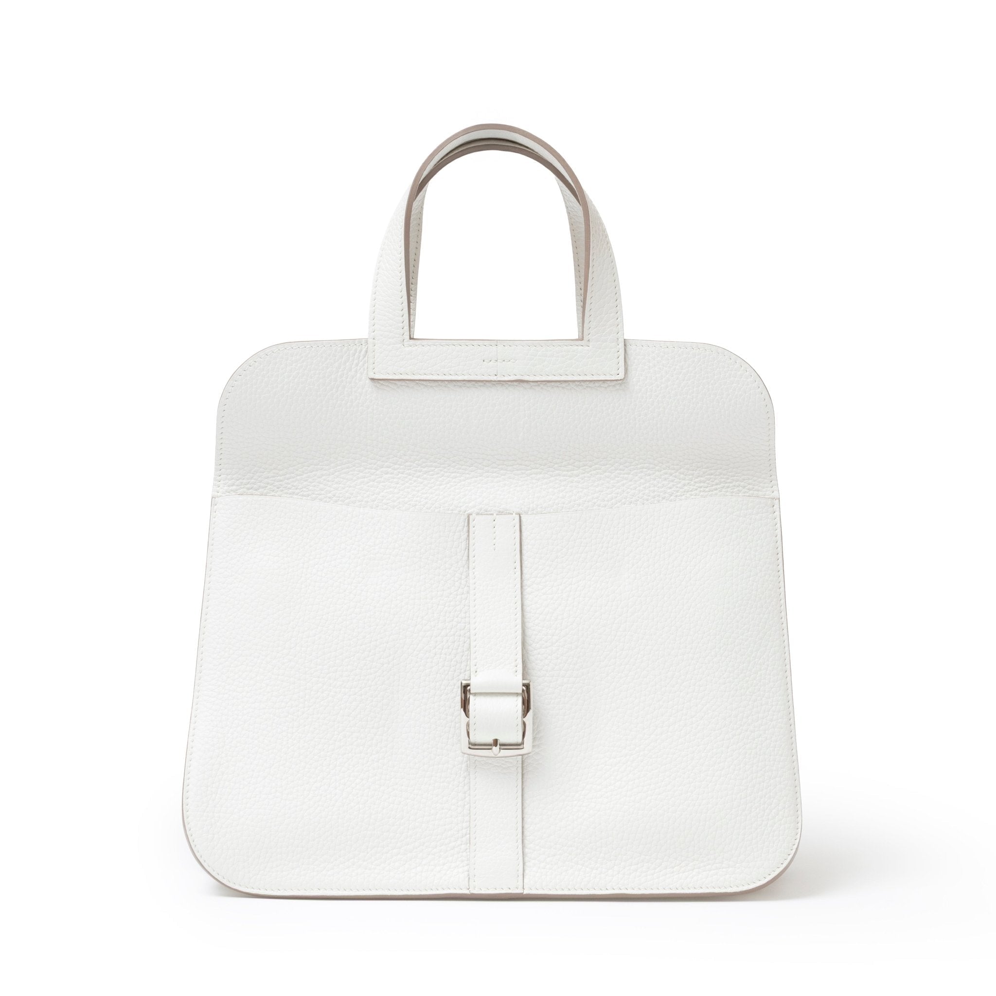 Hermès Halzan 31 White Clemence Palladium Hardware