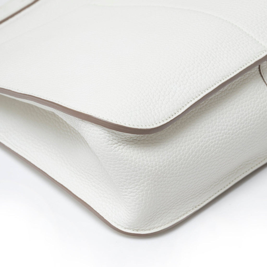 Hermès Halzan 31 White Clemence Palladium Hardware