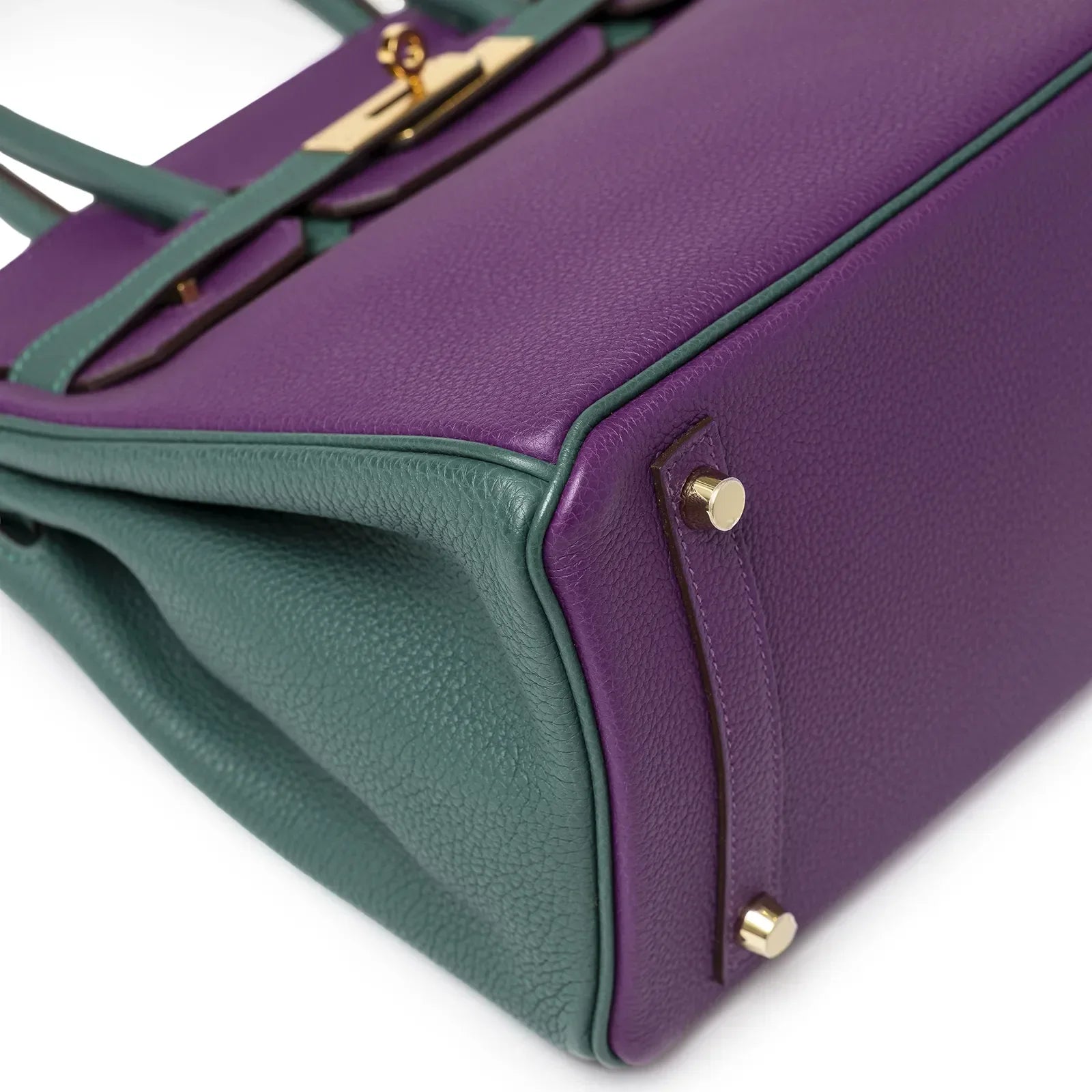 Hermès Special Order HSS Horseshoe Birkin 30 Anemone/Malachite Togo Gold Hardware
