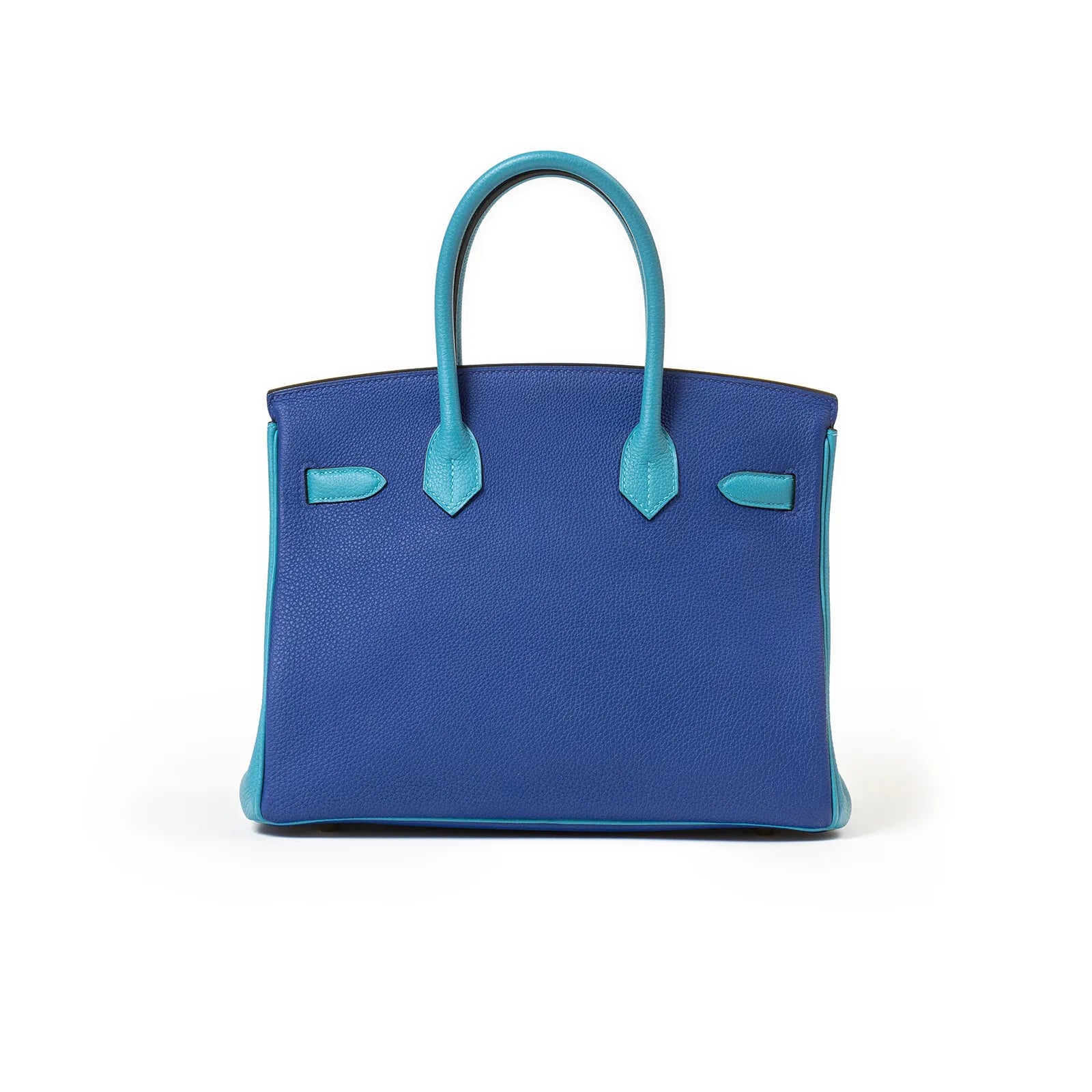 Hermès Special Order HSS Horseshoe Birkin 30 Blue Electric and Blue Turquoise Togo Gold Hardware