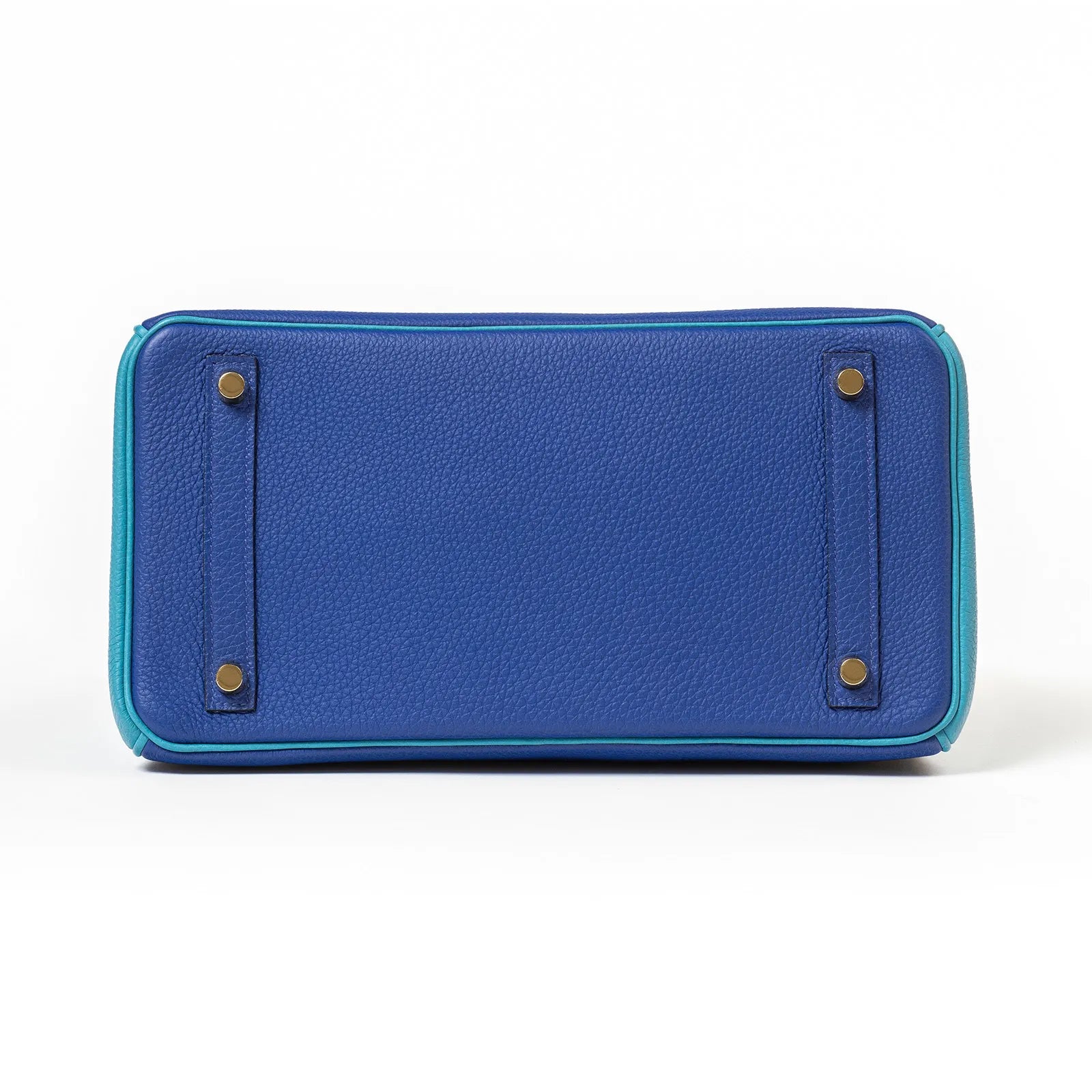 Hermès Special Order HSS Horseshoe Birkin 30 Blue Electric and Blue Turquoise Togo Gold Hardware