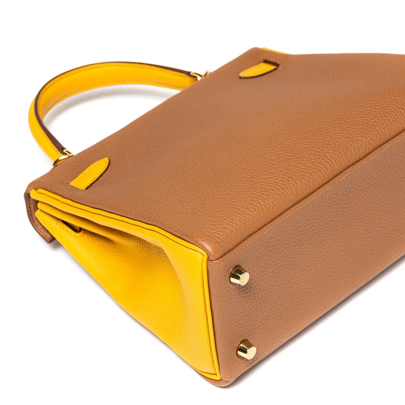 Hermès Special Order HSS Horseshoe Kelly 25 Gold/Jaune Ambre Togo Gold Hardware