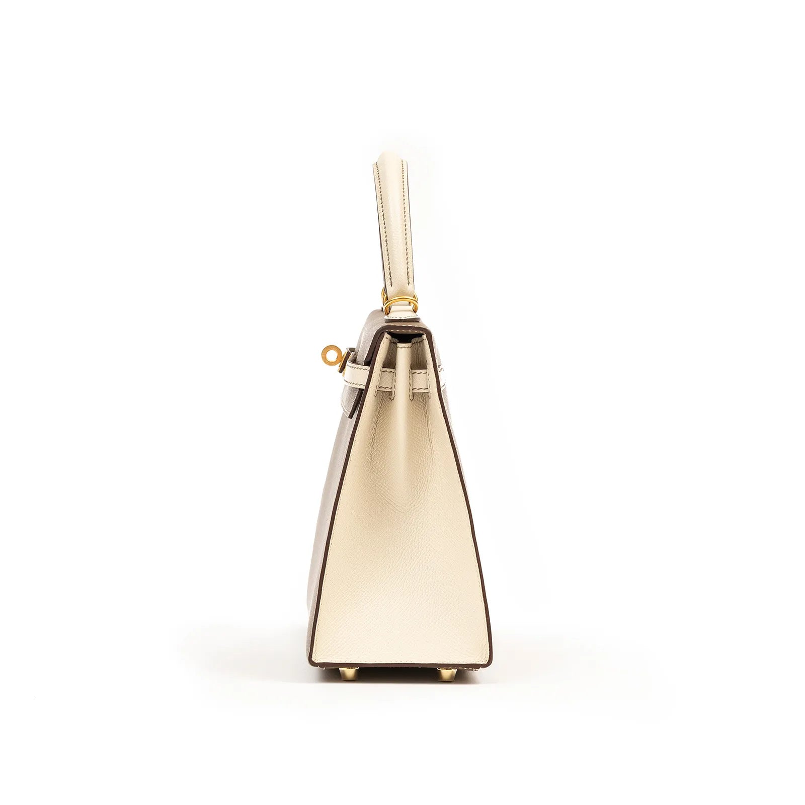 Hermès Special Order HSS Horseshoe Kelly 25 Sellier Etoupe/Craie Epsom Brushed Gold Hardware