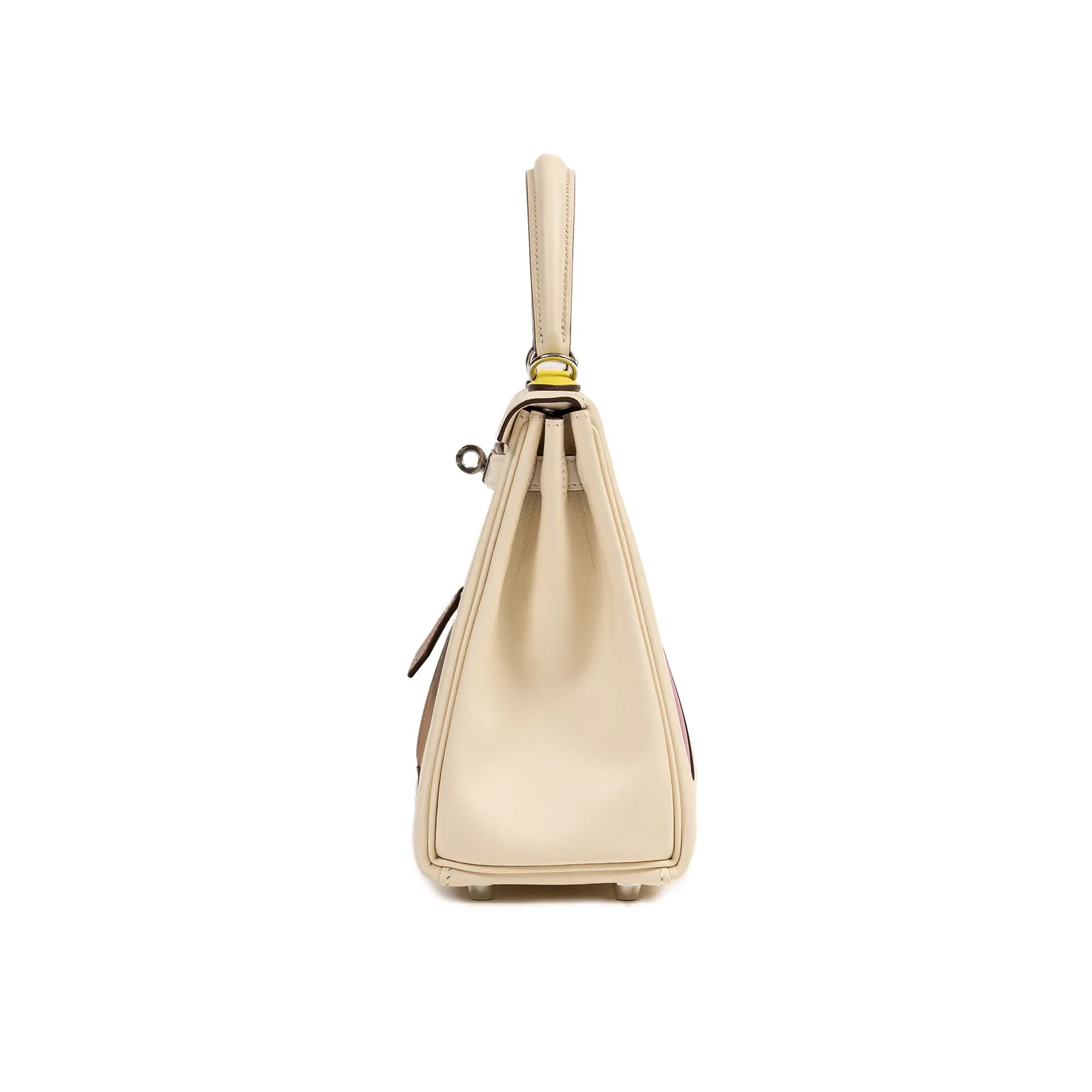 Hermès Kelly 25 Colormatic Nata/Cuivre/Lime/Mauve Sylvestre/Blue Brume Swift Palladium Hardware