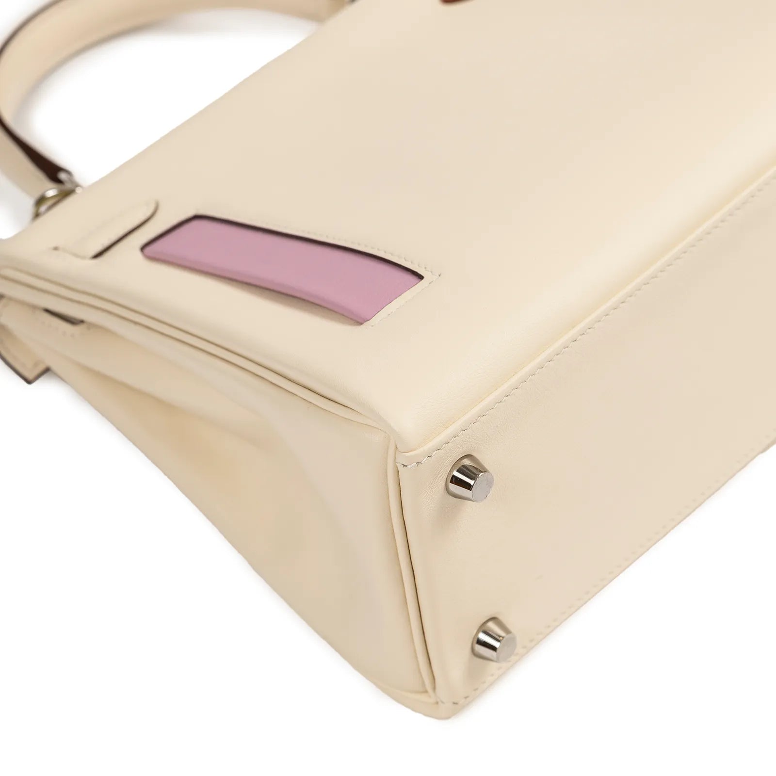Hermès Kelly 25 Colormatic Nata/Cuivre/Lime/Mauve Sylvestre/Blue Brume Swift Palladium Hardware