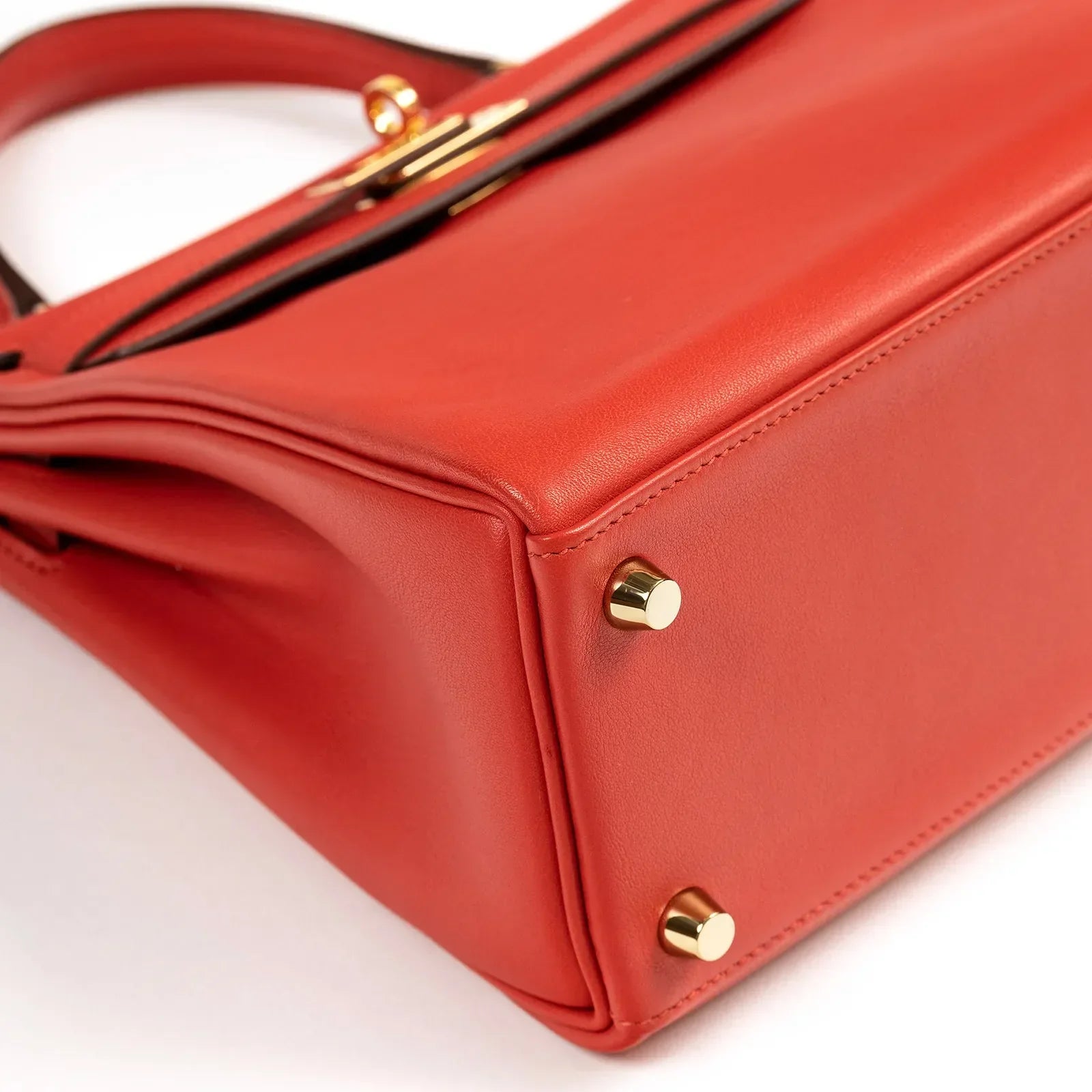 Hermès Kelly 25 Retourne Rouge Swift Gold Hardware